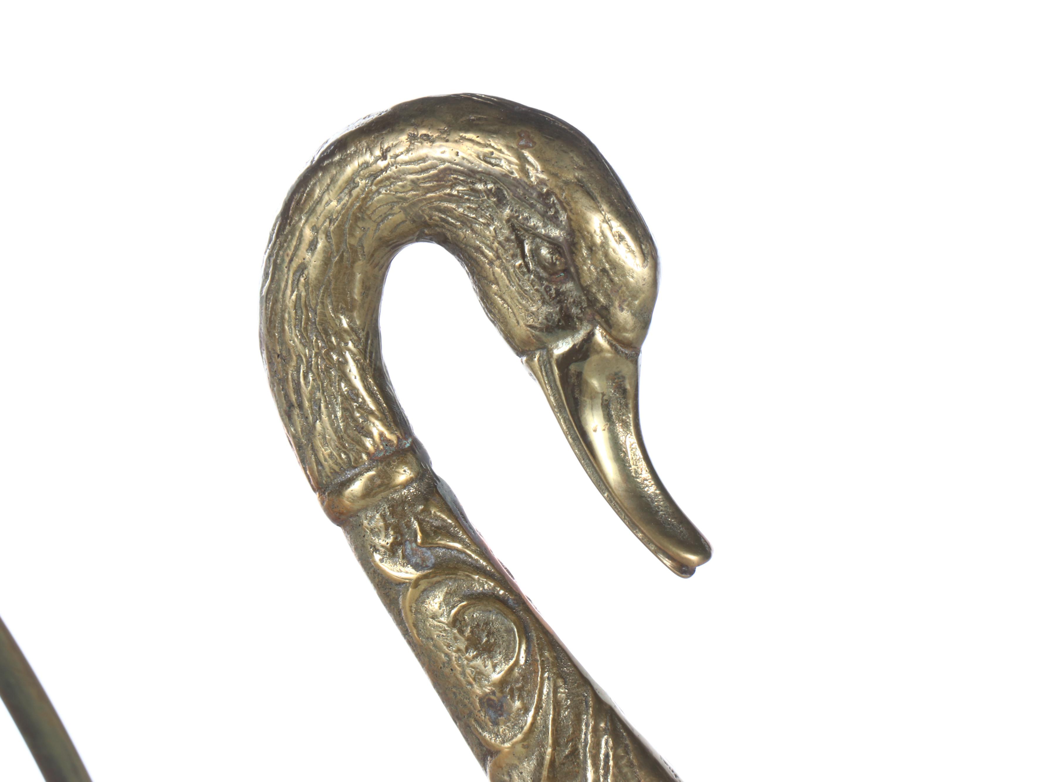 Maison Jensen Style Brass Swan Magazine Rack