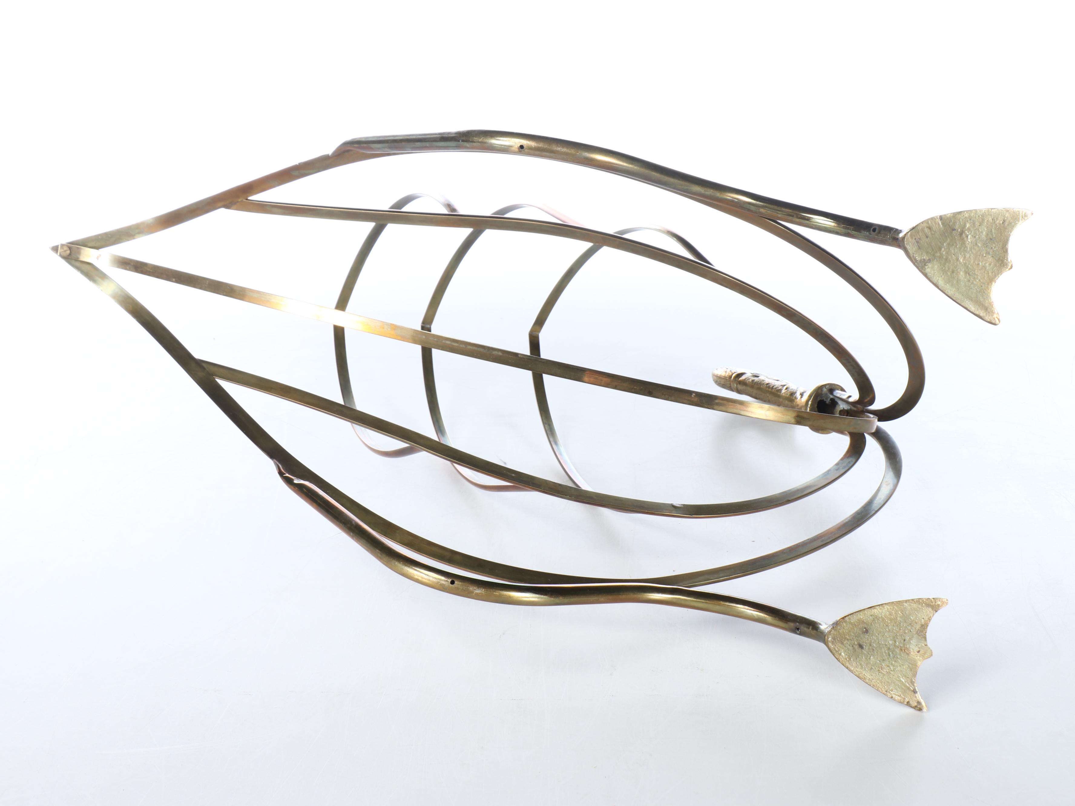 Maison Jensen Style Brass Swan Magazine Rack