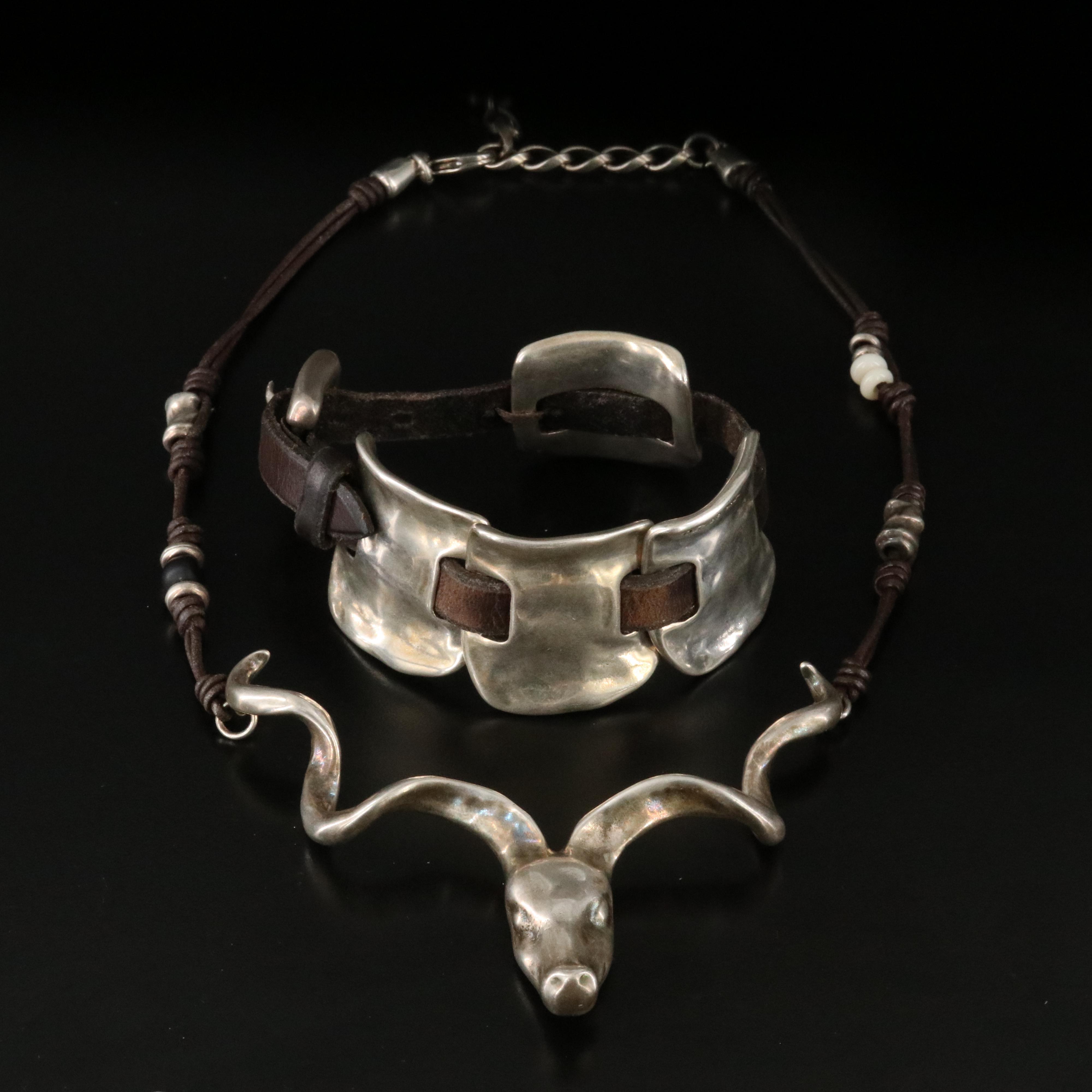 UNOde50 Antelope Necklace and Panel Bracelet