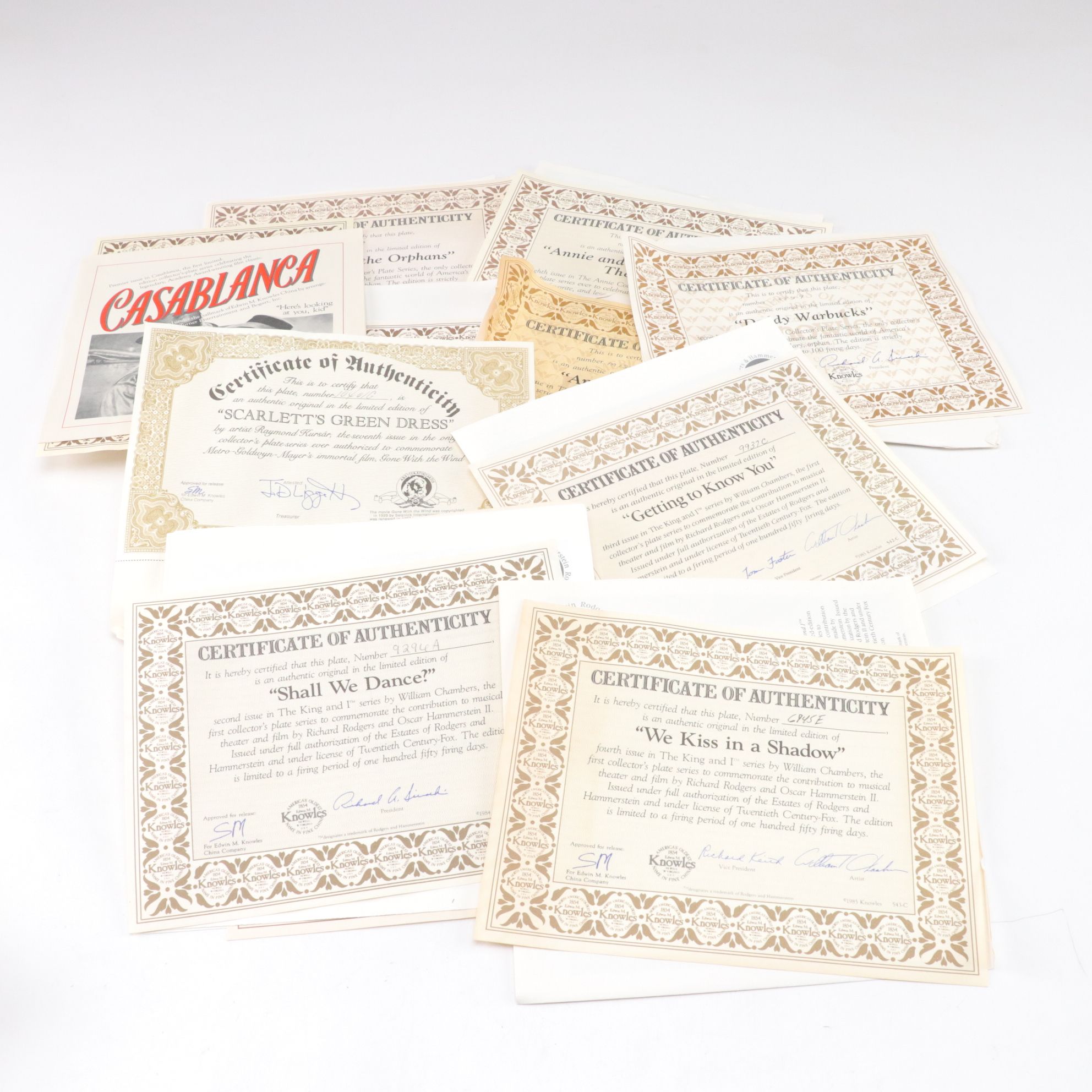 Edwin M. Knowles "Annie" Series in Collection of Movie Scene Plates, 1980s