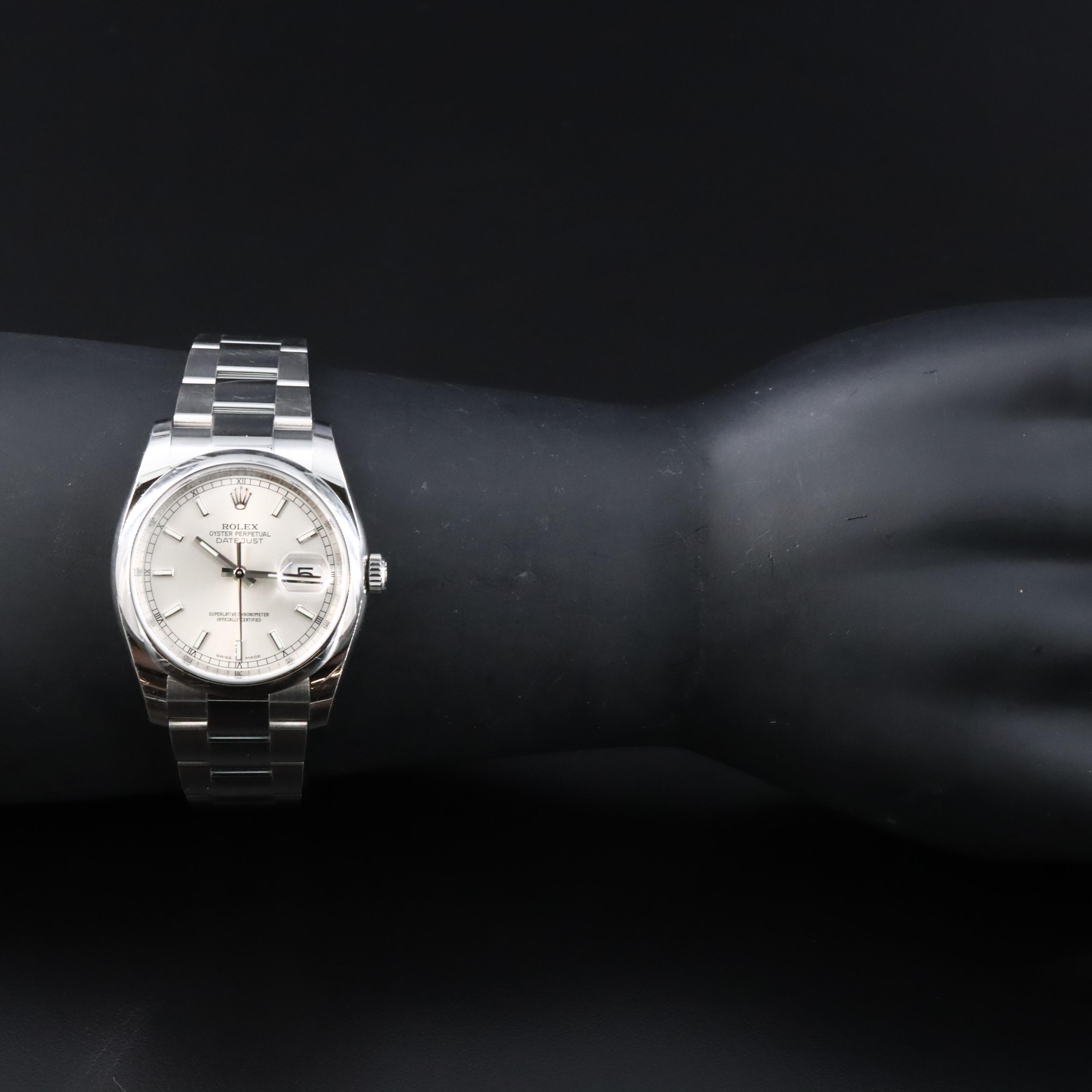 Rolex Datejust 116200 Silver 36mm Steel Watch