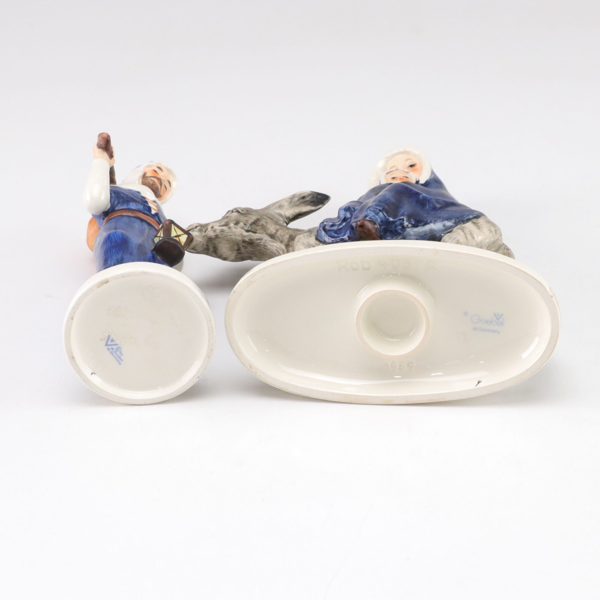 Goebel Porcelain "St. Joseph" and "Flight Into Egypt" with Angel Bell Ornament