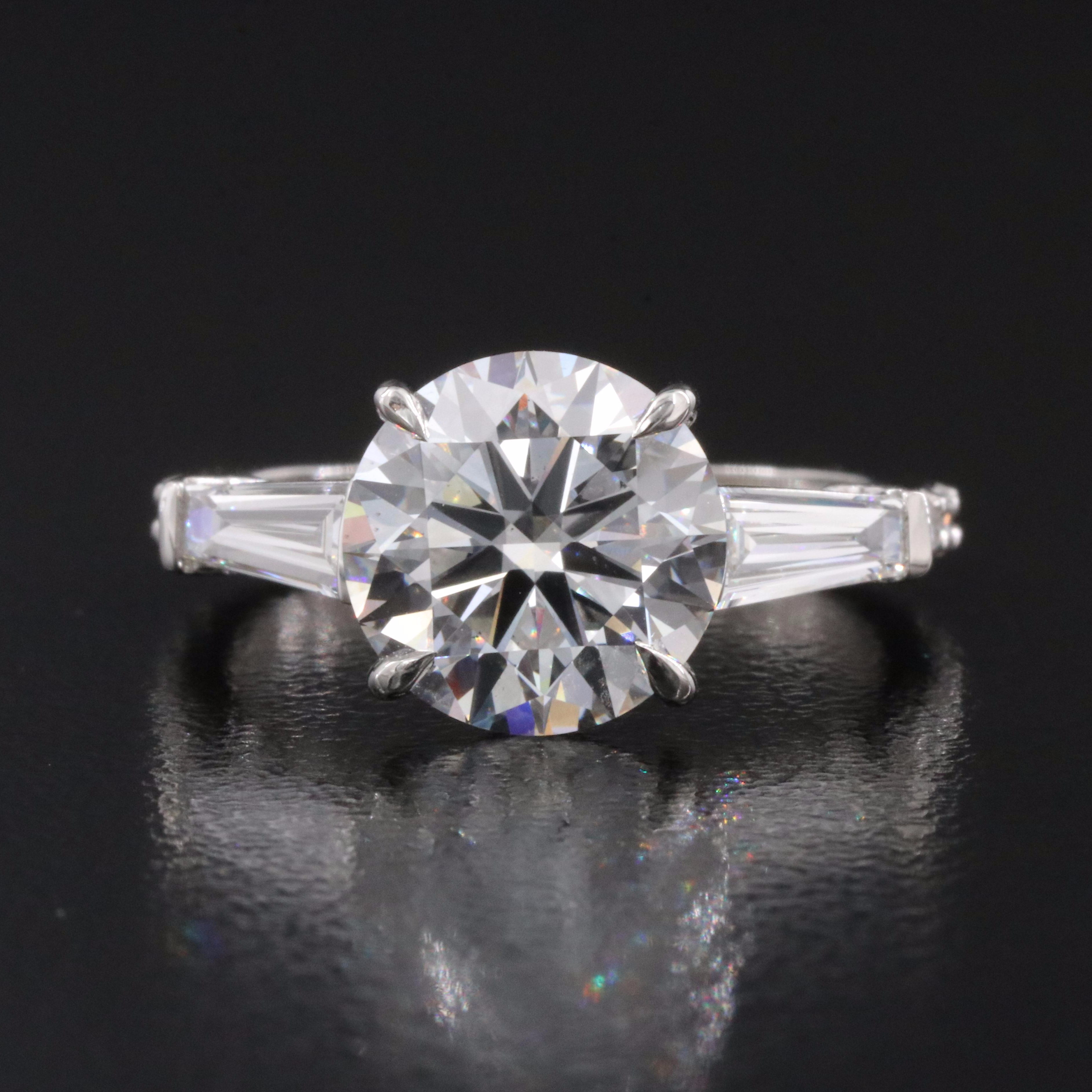 Platinum 3.37 CTW Lab Grown Diamond Ring with IGI Report