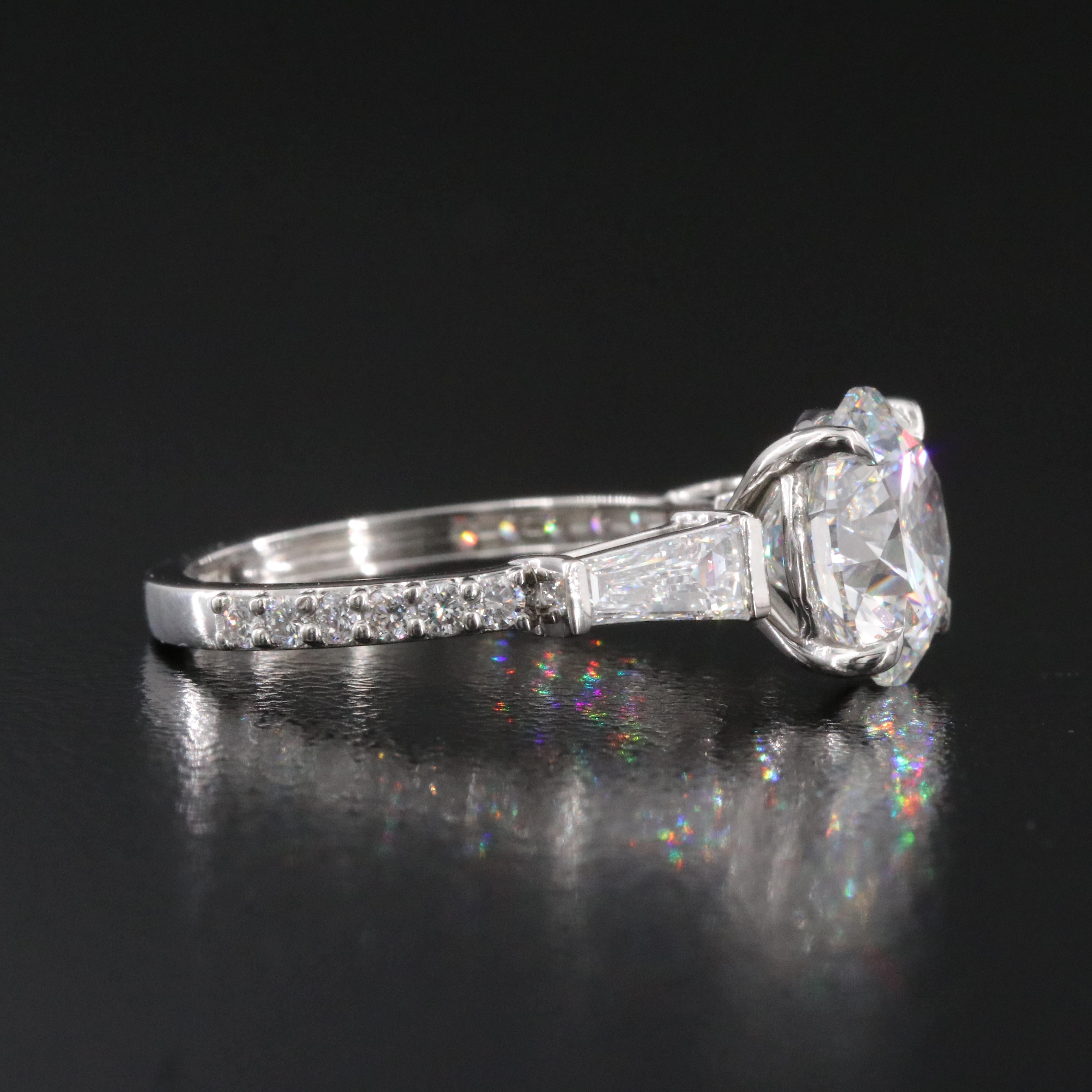Platinum 3.37 CTW Lab Grown Diamond Ring with IGI Report