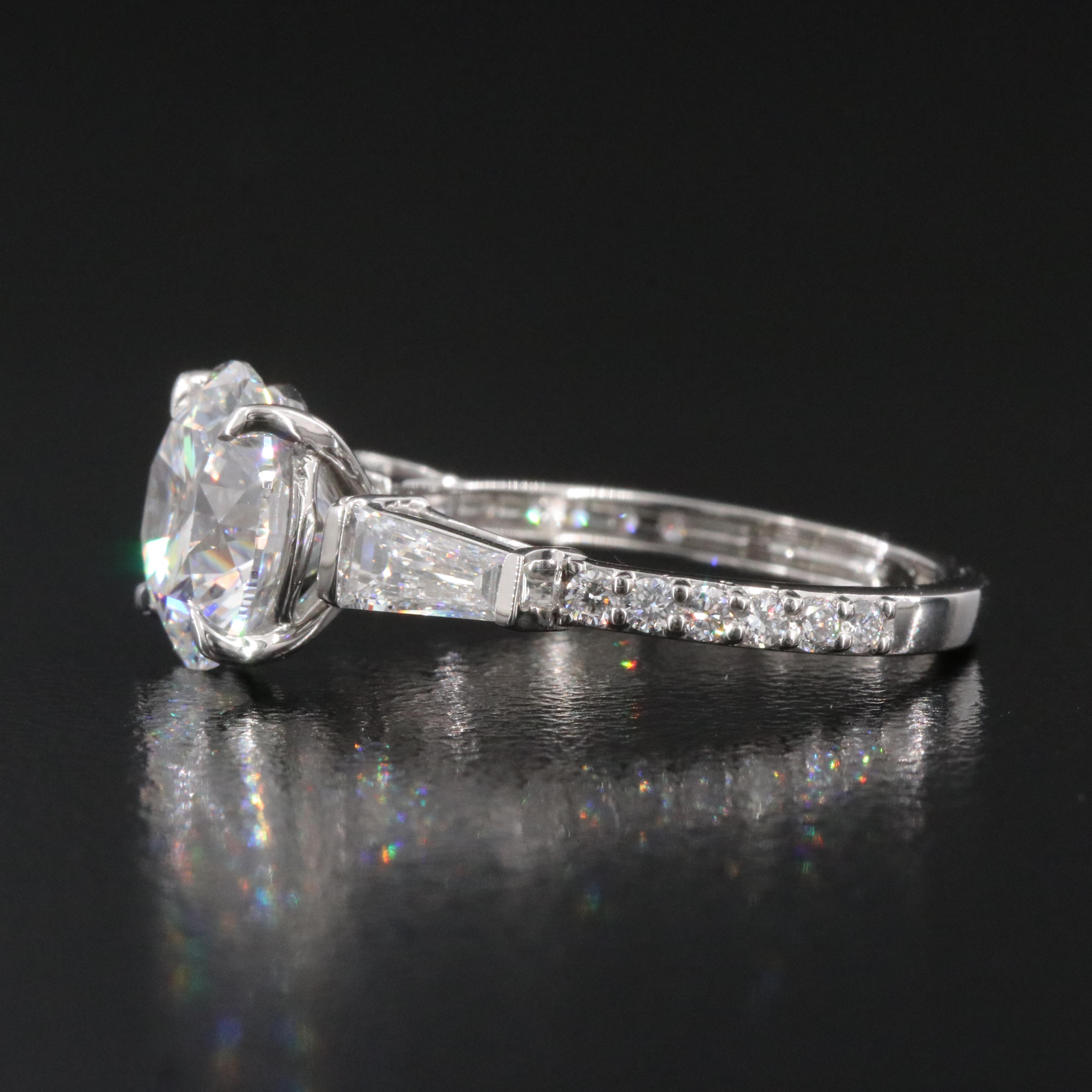 Platinum 3.37 CTW Lab Grown Diamond Ring with IGI Report