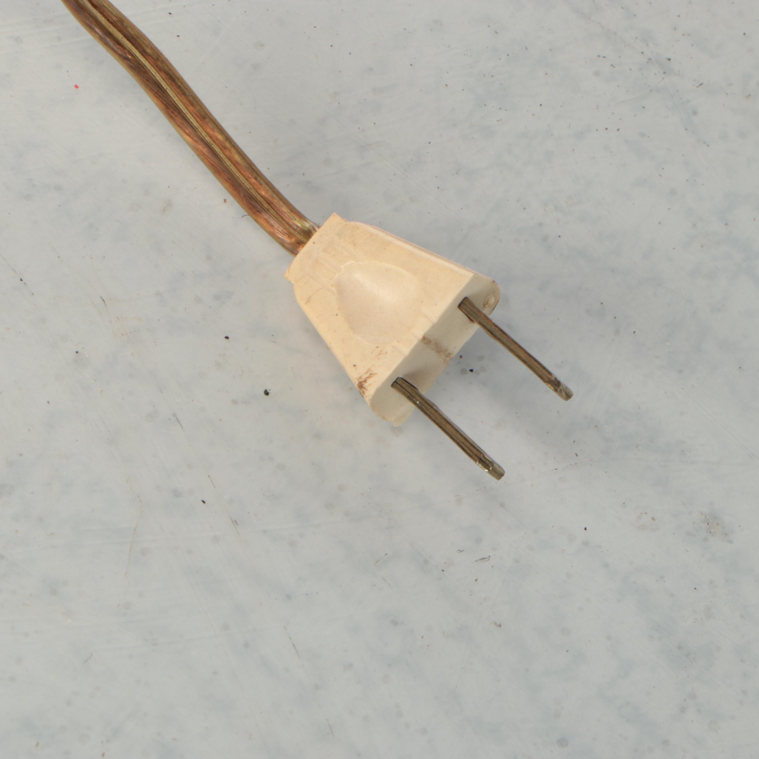 Hollywood Regency Style Matte Gold and Marble Table Lamp with Silk Drum Shade