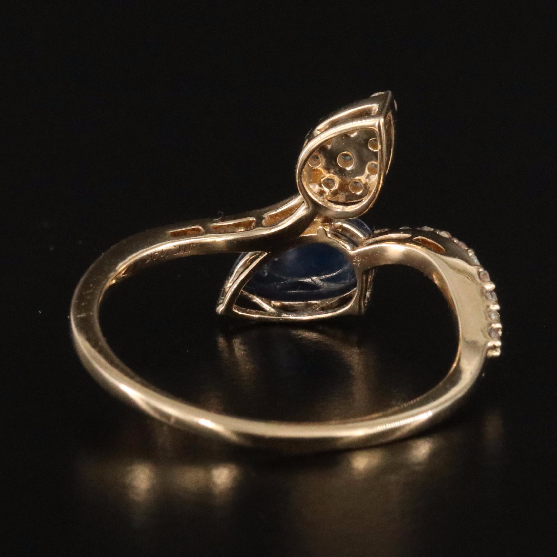 14K 1.35 CT Sapphire and White Sapphire Wrap Ring
