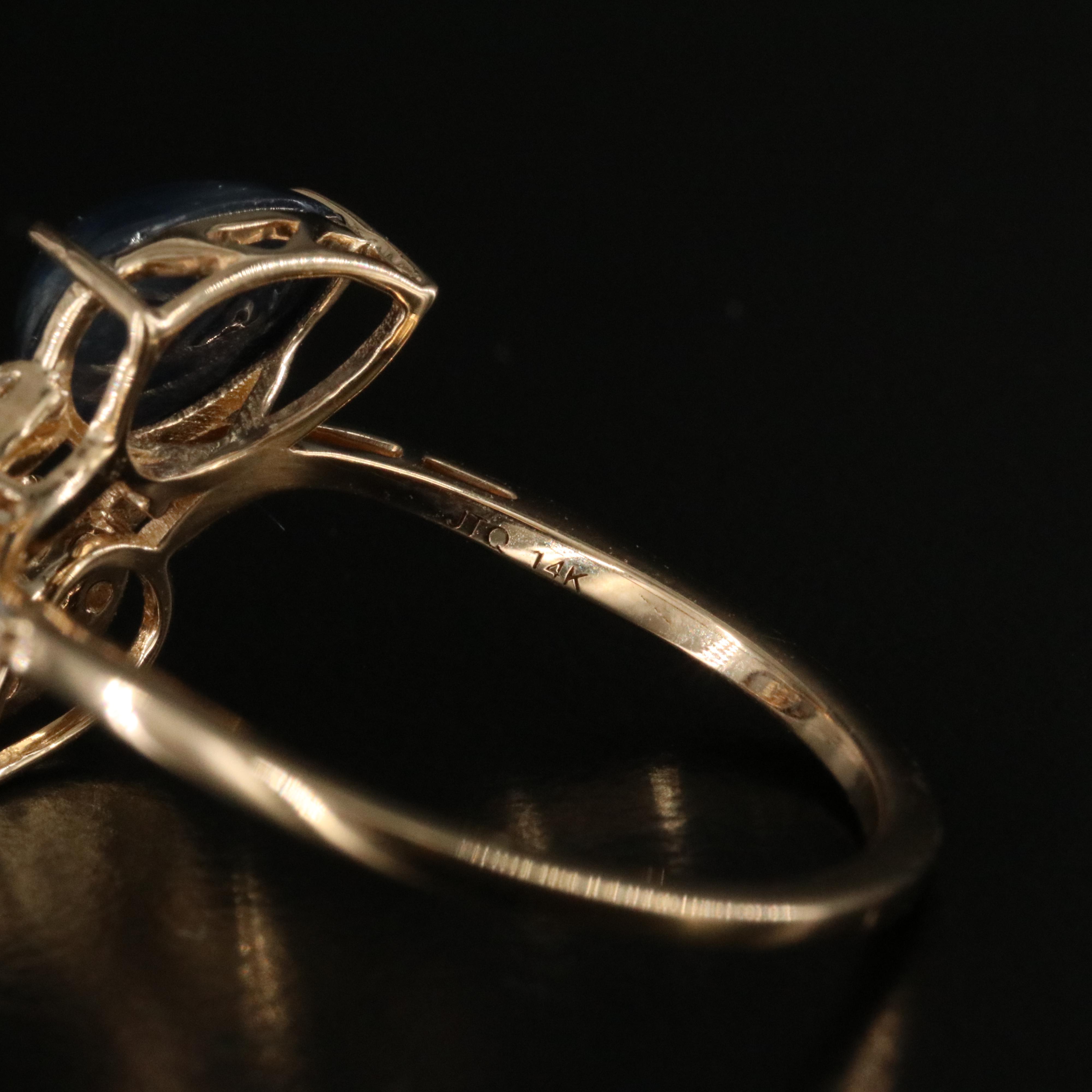 14K 1.35 CT Sapphire and White Sapphire Wrap Ring