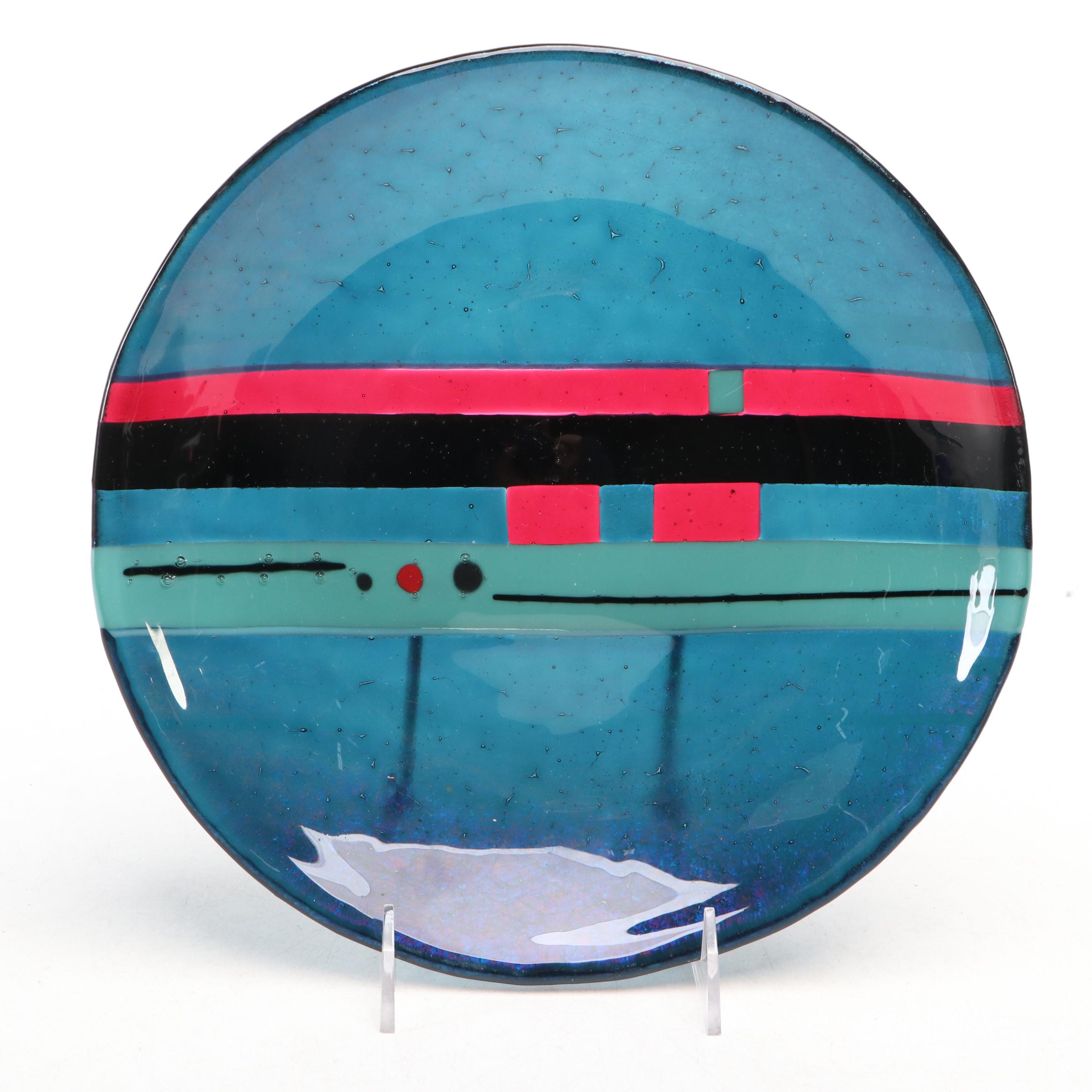 Fused Art Glass Charger and Dish