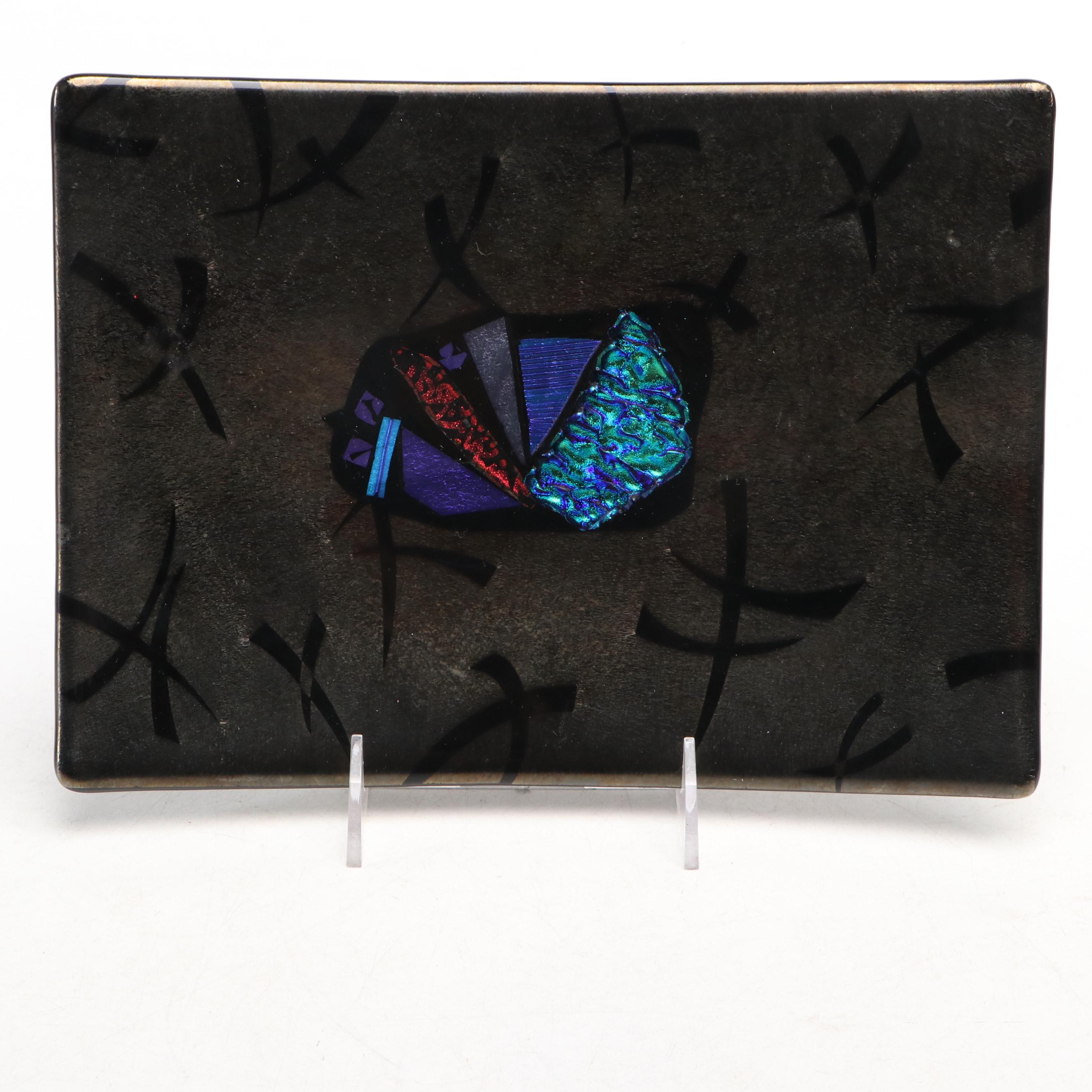 Fused Art Glass Charger and Dish