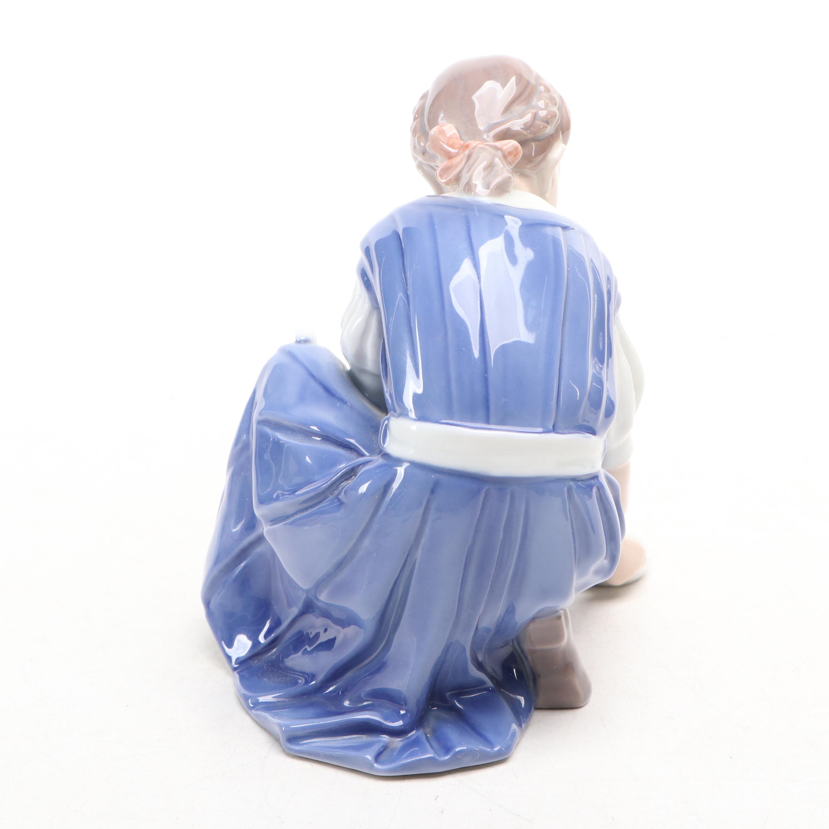 Bing & Grøndahl  "Only One Drop" Porcelain Figurine with Royal Copenhagen Cat