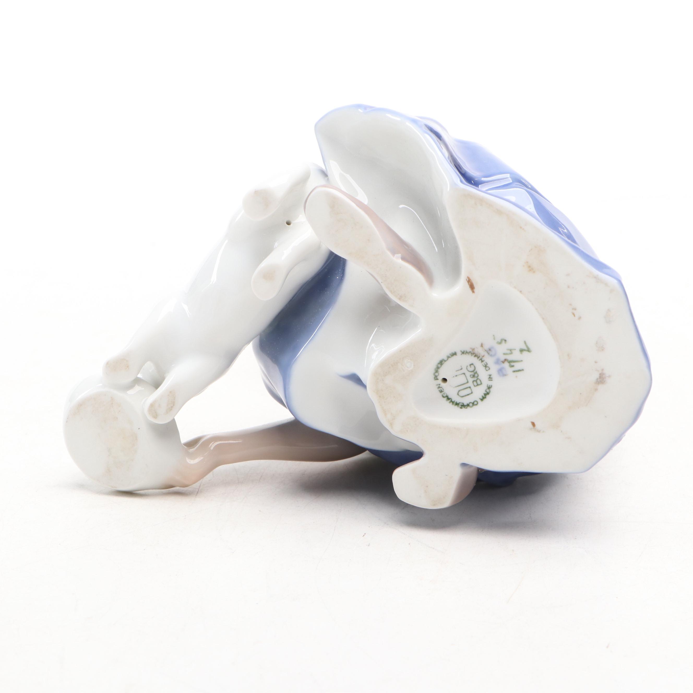 Bing & Grøndahl  "Only One Drop" Porcelain Figurine with Royal Copenhagen Cat