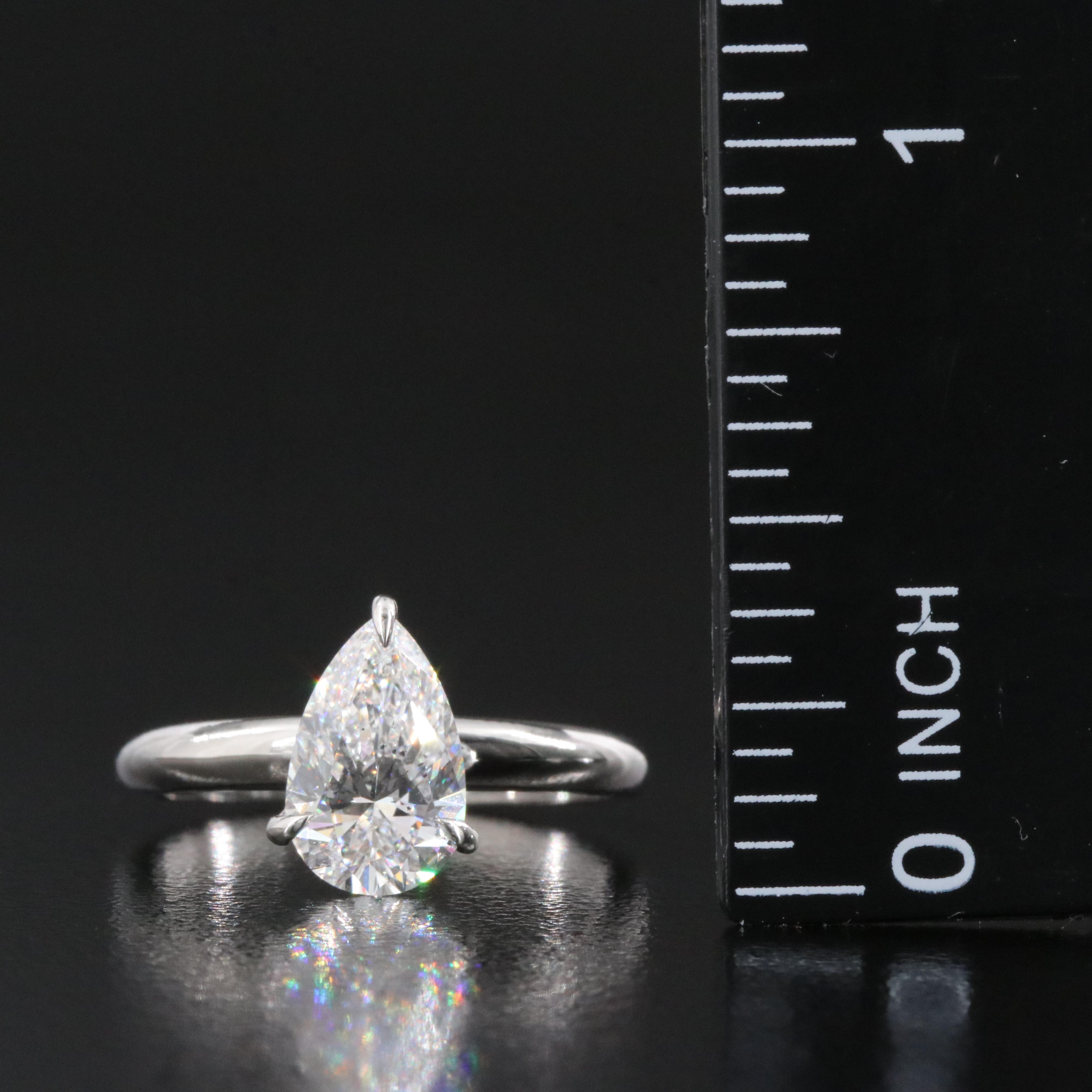 Platinum 1.50 CT Lab Grown Diamond Solitaire Ring with IGI Report