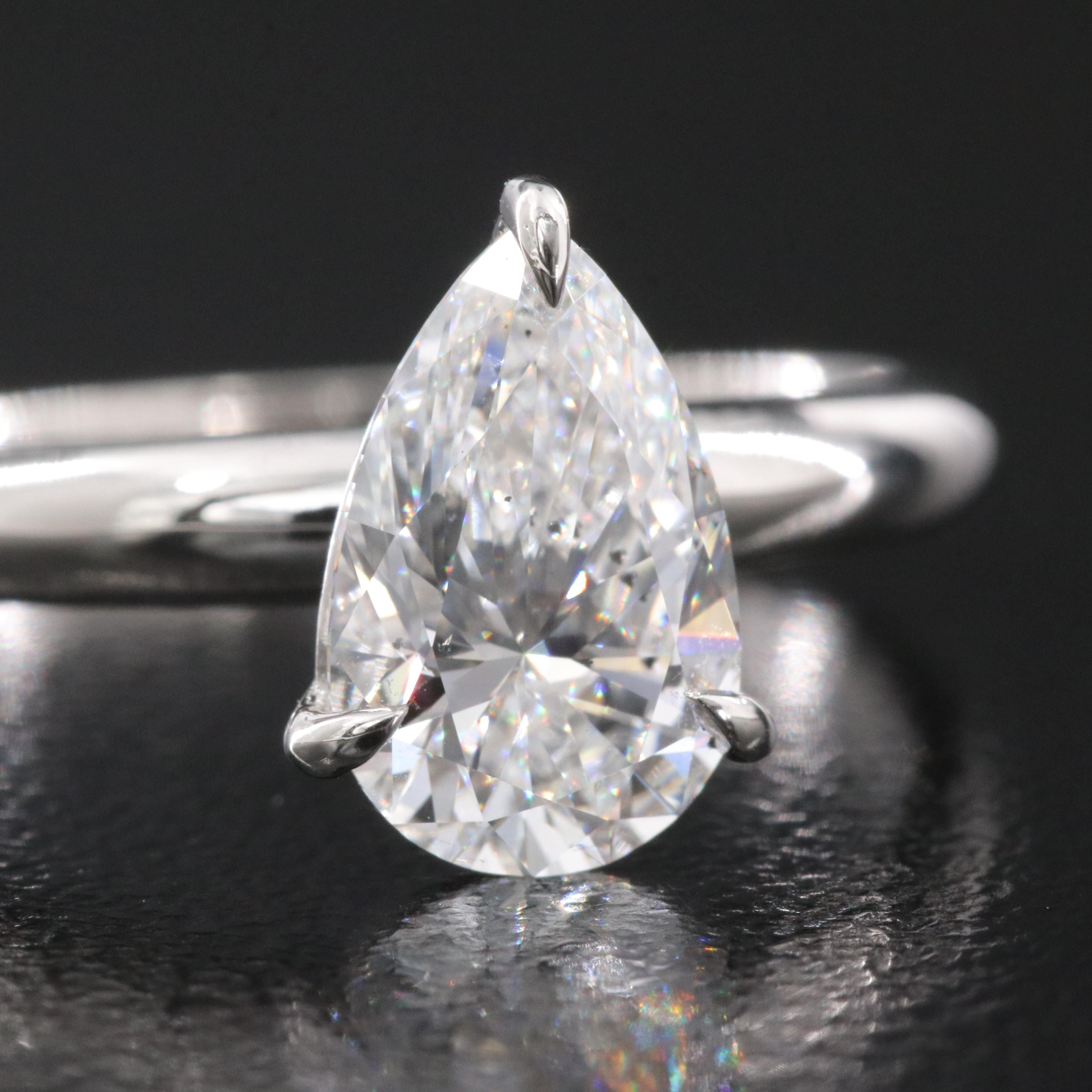 Platinum 1.50 CT Lab Grown Diamond Solitaire Ring with IGI Report