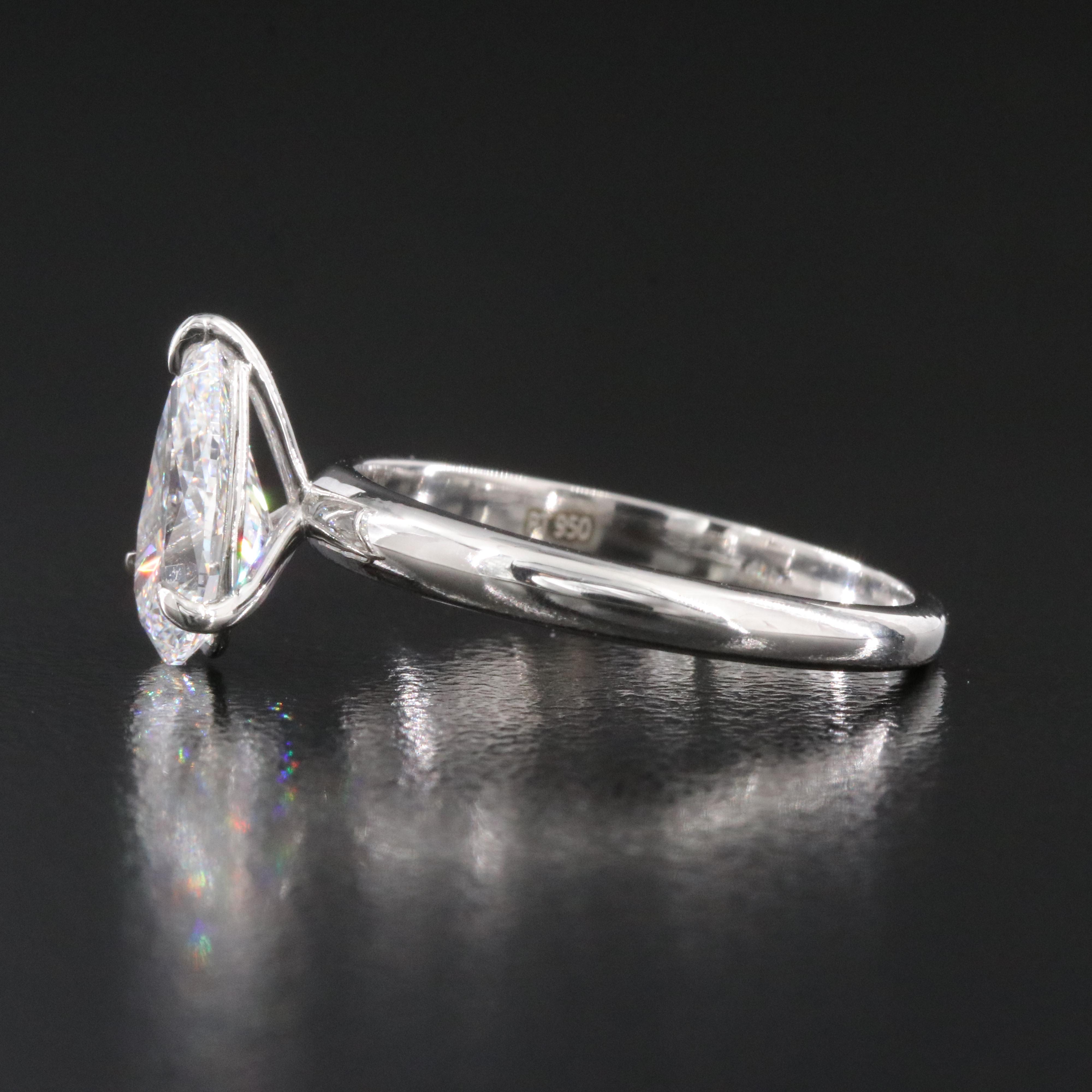 Platinum 1.50 CT Lab Grown Diamond Solitaire Ring with IGI Report