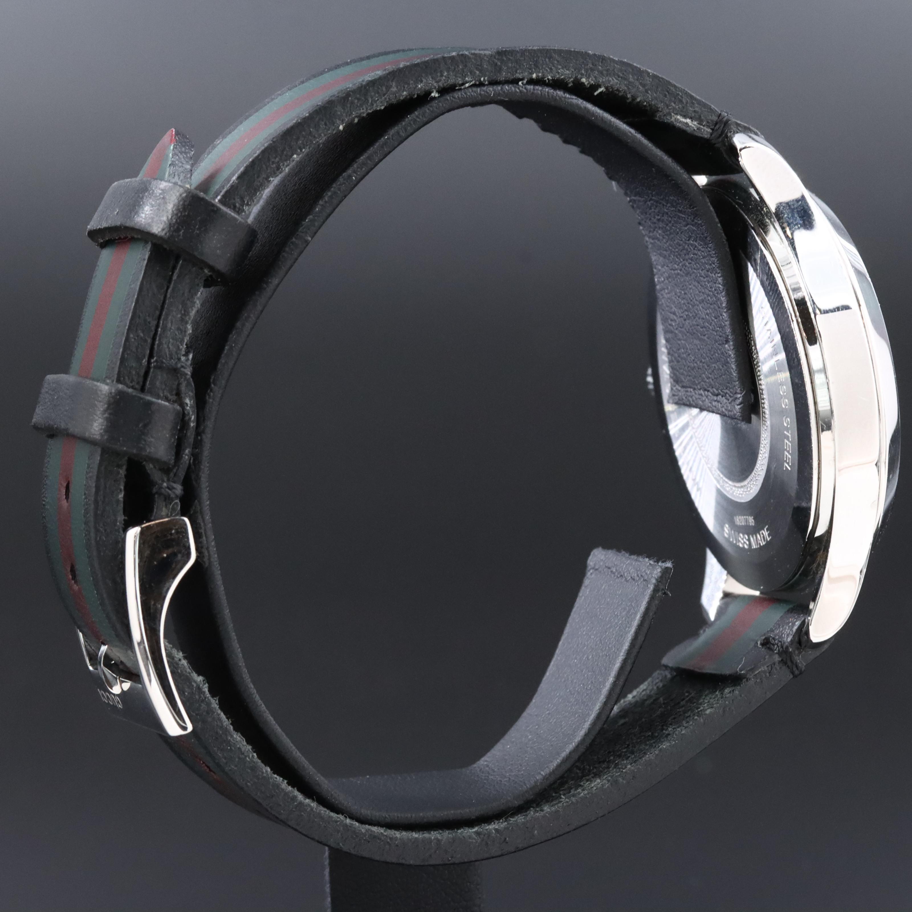 Gucci G-Timeless Red and Green Striped Bee Dial Watch