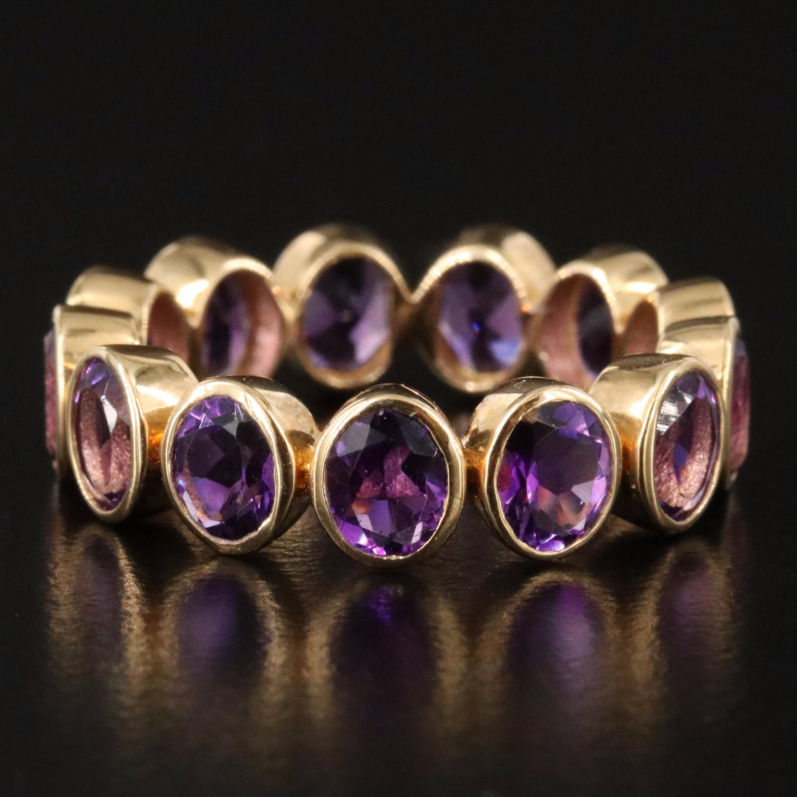 18K Amethyst Eternity Band