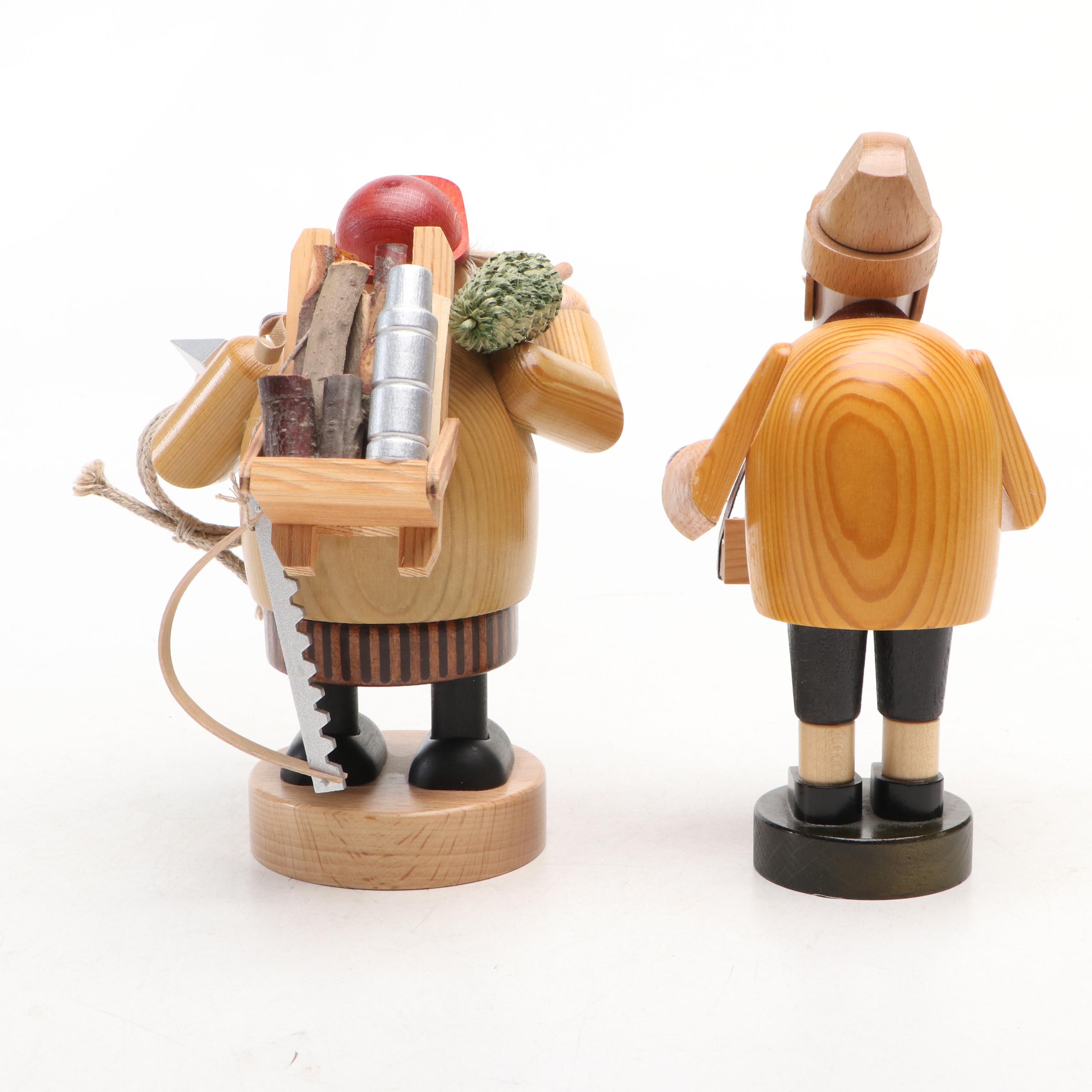 Seiffener Volkskunst German Wood Christmas Incense Smokers