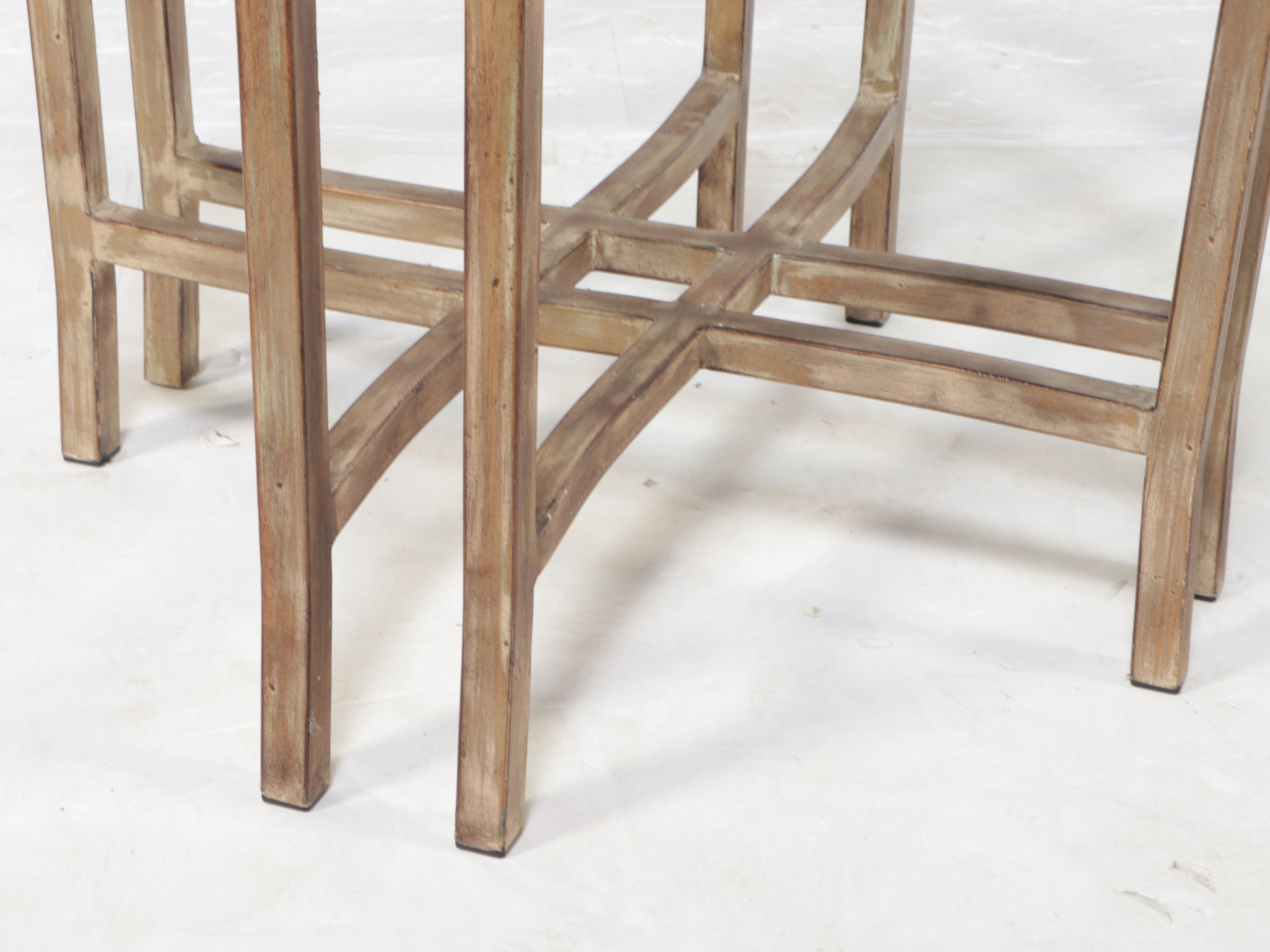 Contemporary Metal End Table with Glass Top