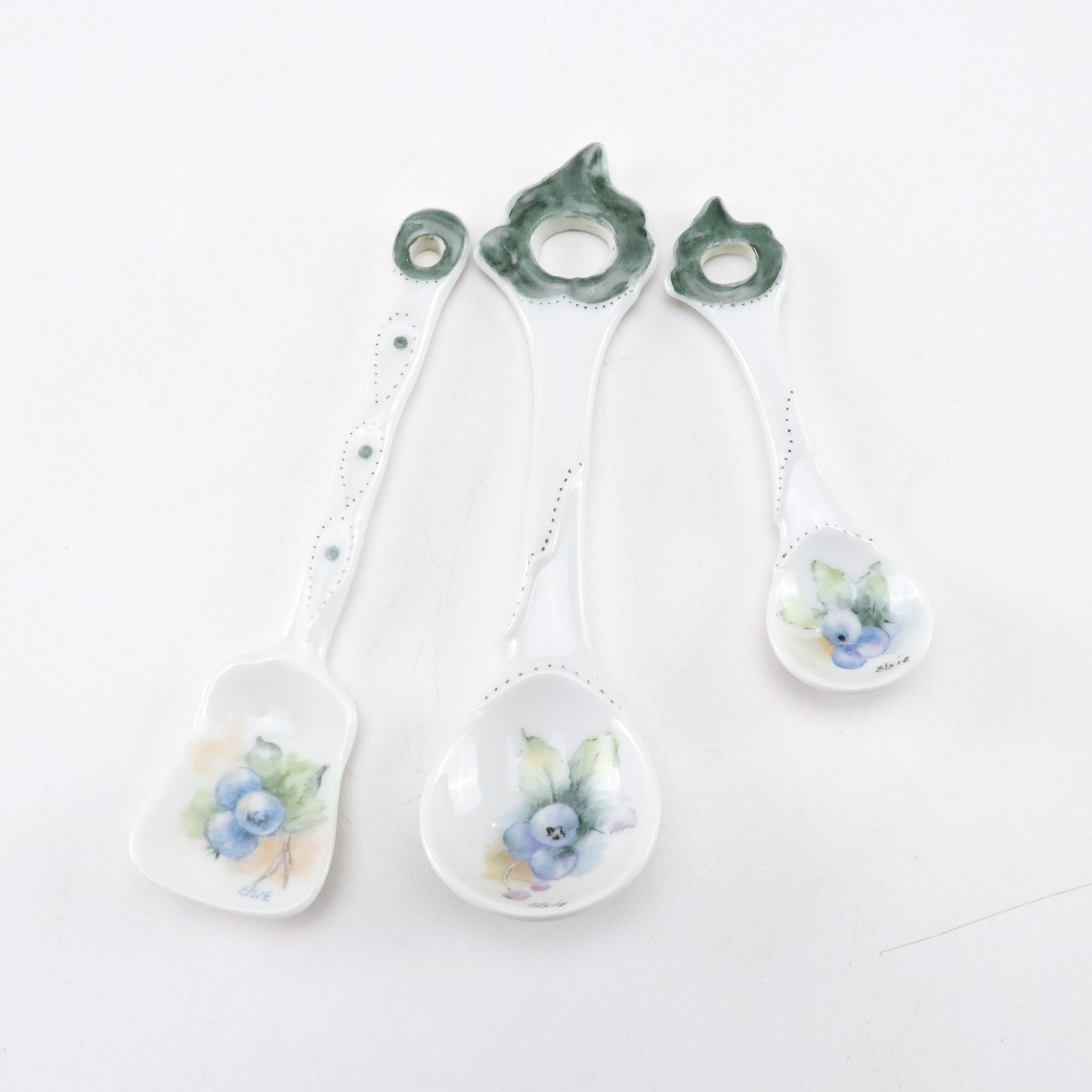 Hand-Painted Porcelain Spoon Set & Other Kitchen Tools