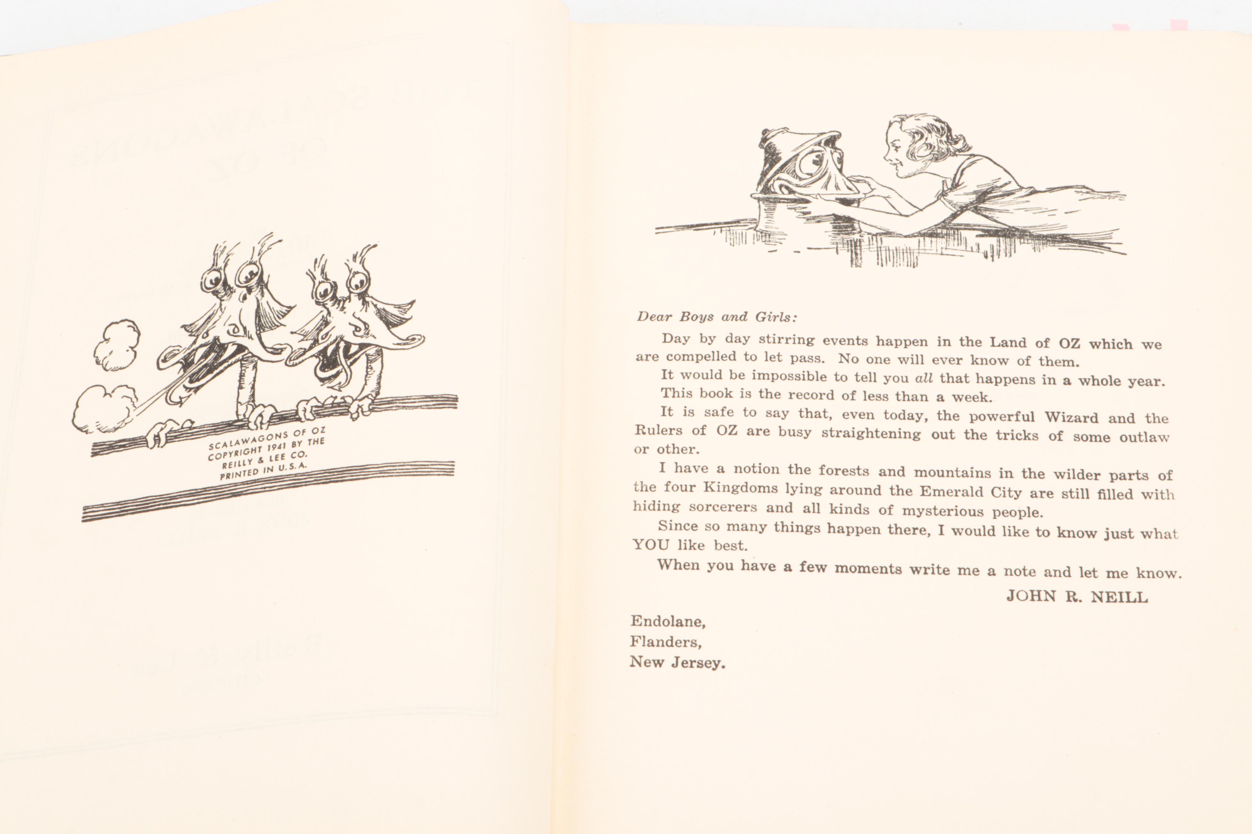 John R. Neill Illustrated "The Scalawagons of Oz" by John R. Neill, circa 1949