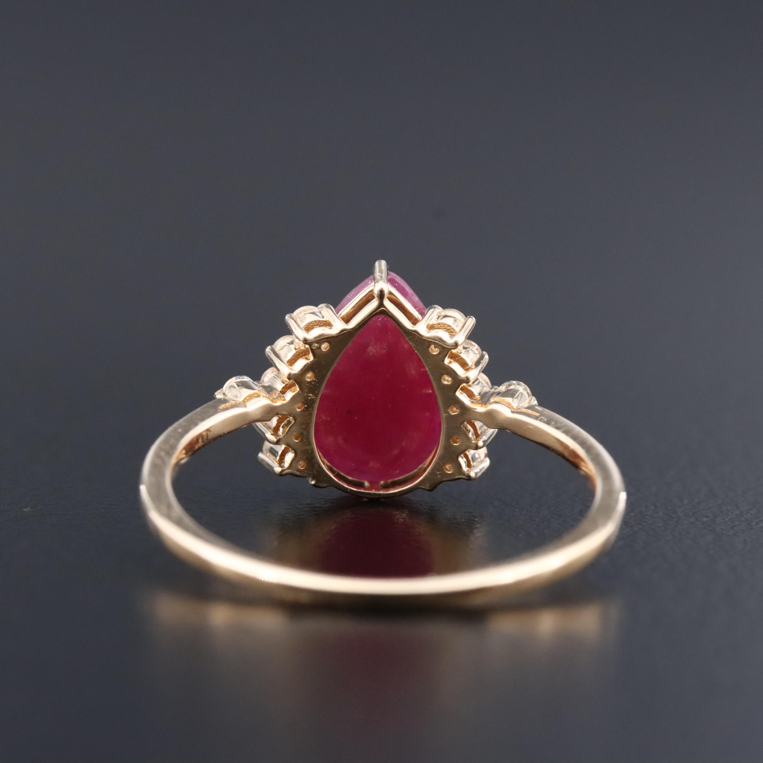 14K Filled Corundum and White Topaz Ring