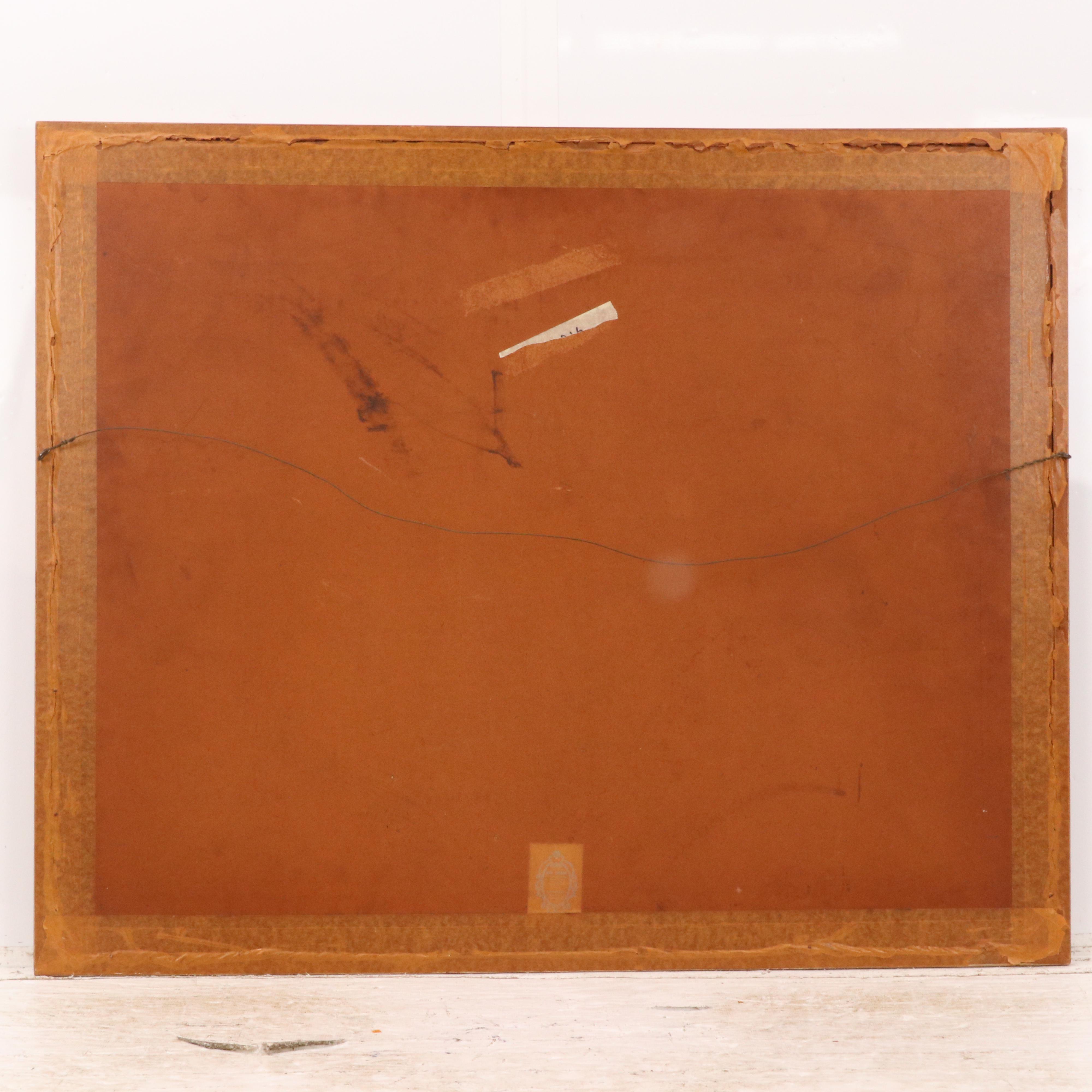 Mid Century Modern Mixed Media Drawing of Figures, 1960