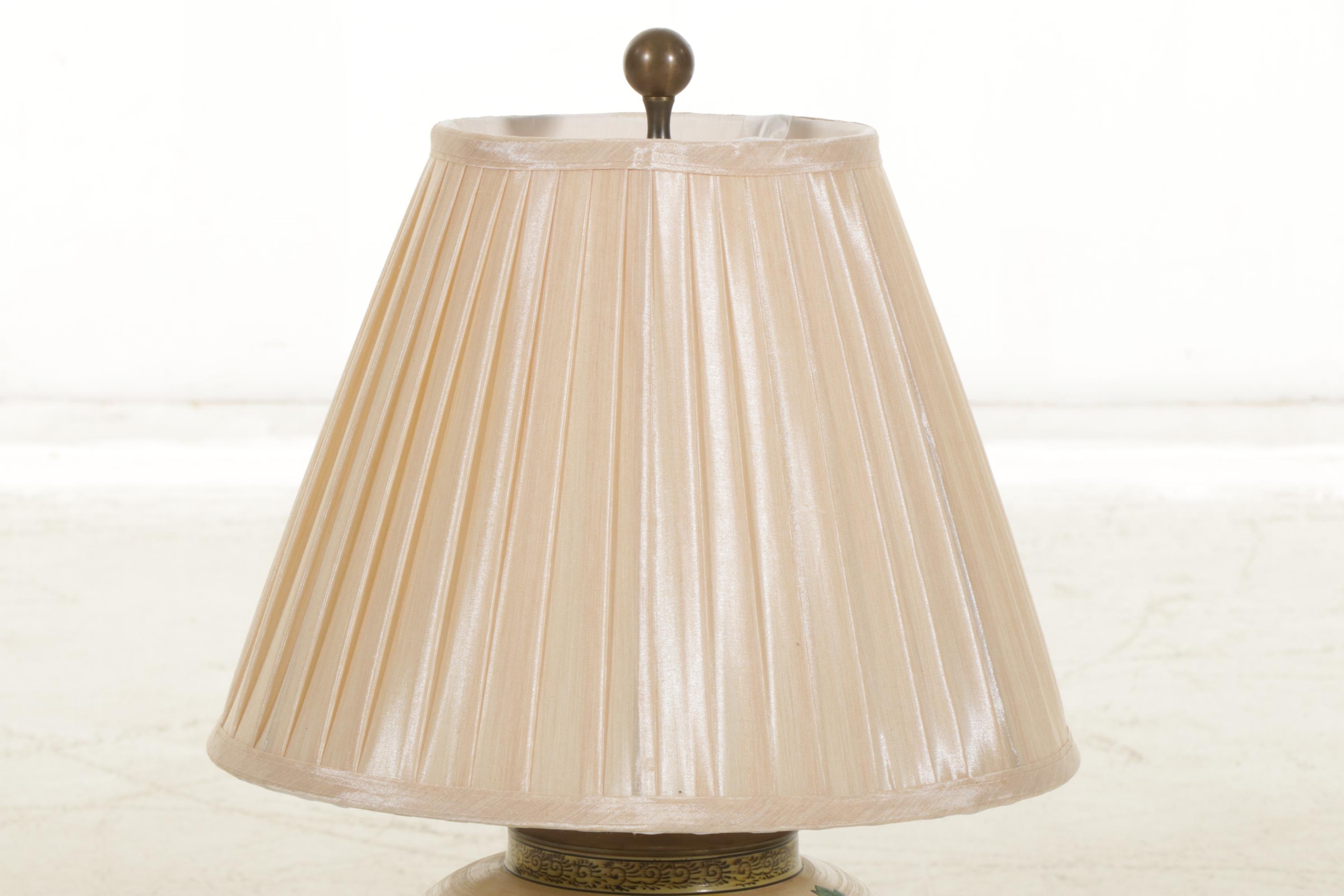 Wildwood Lamps Chinese Ginger Jar Table Lamp with Pleated Silk Shade