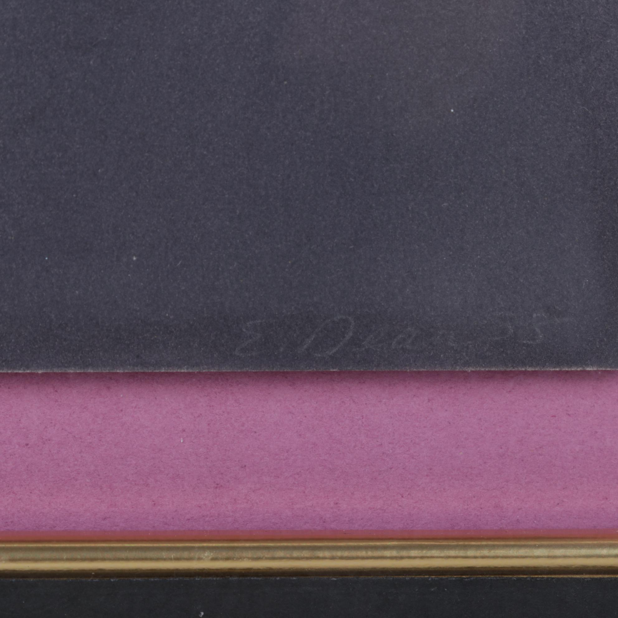 E. Dean Abstract Color Block Mixed Media Painting