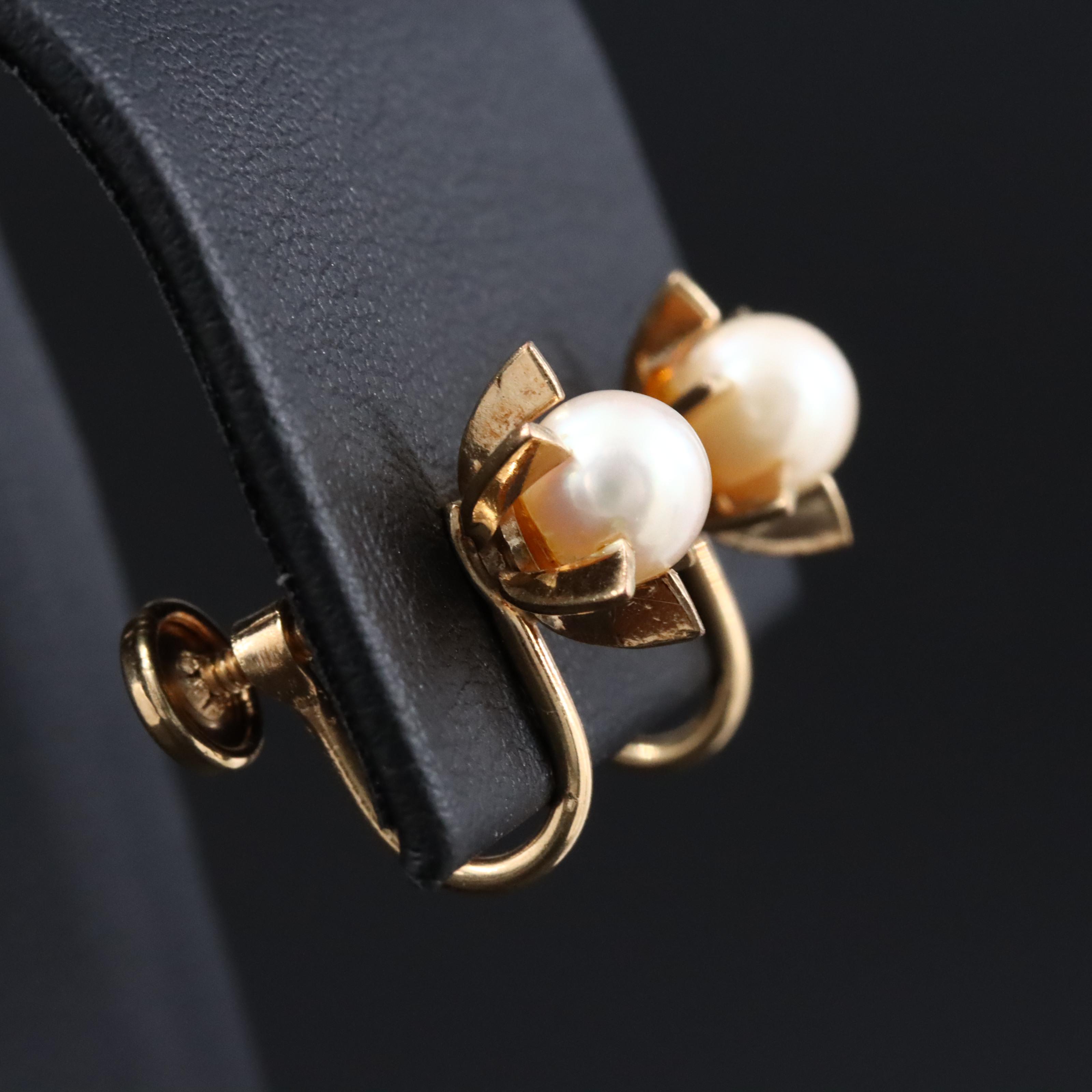 Gold-Filled Pearl Earrings
