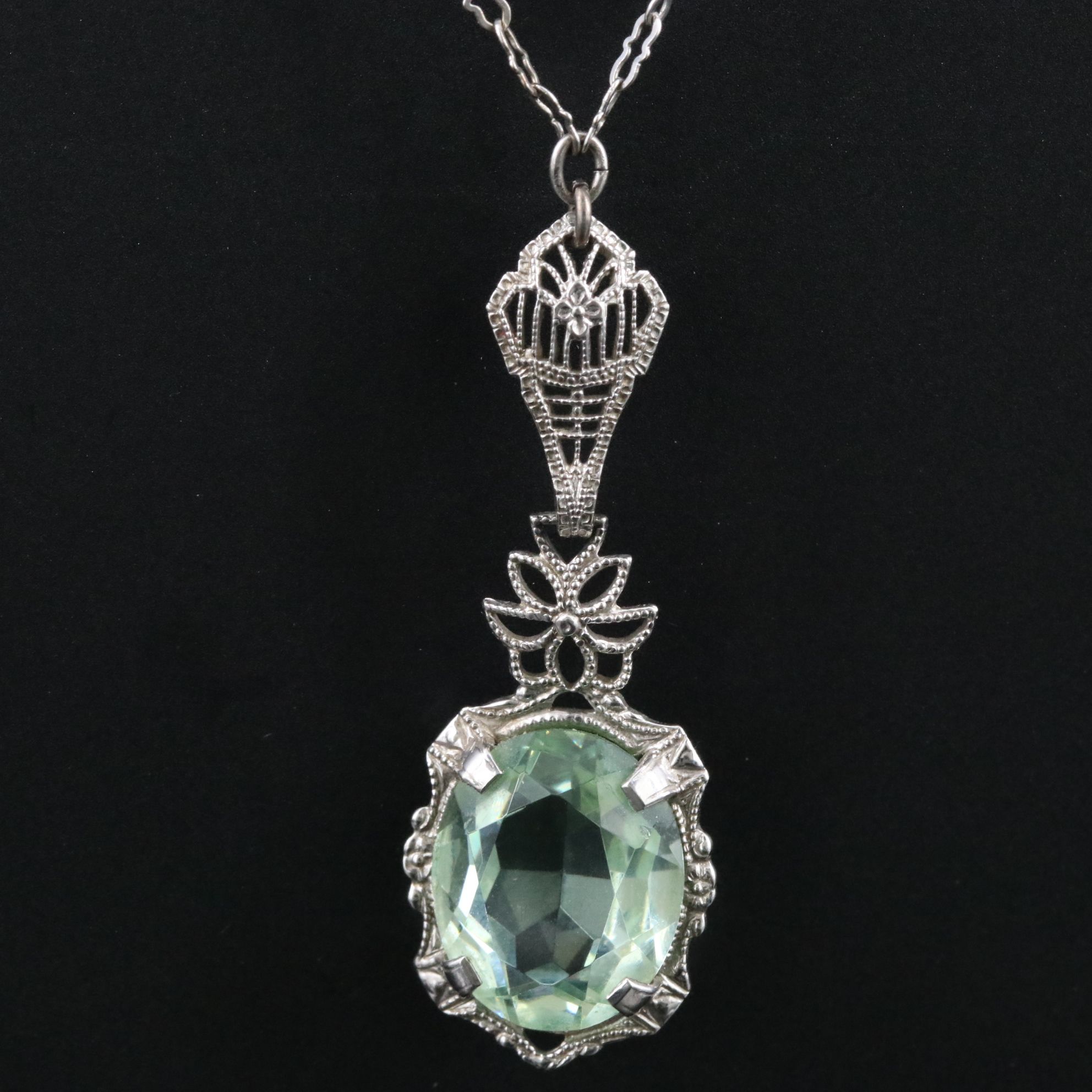 Art Deco 10K Glass Necklace