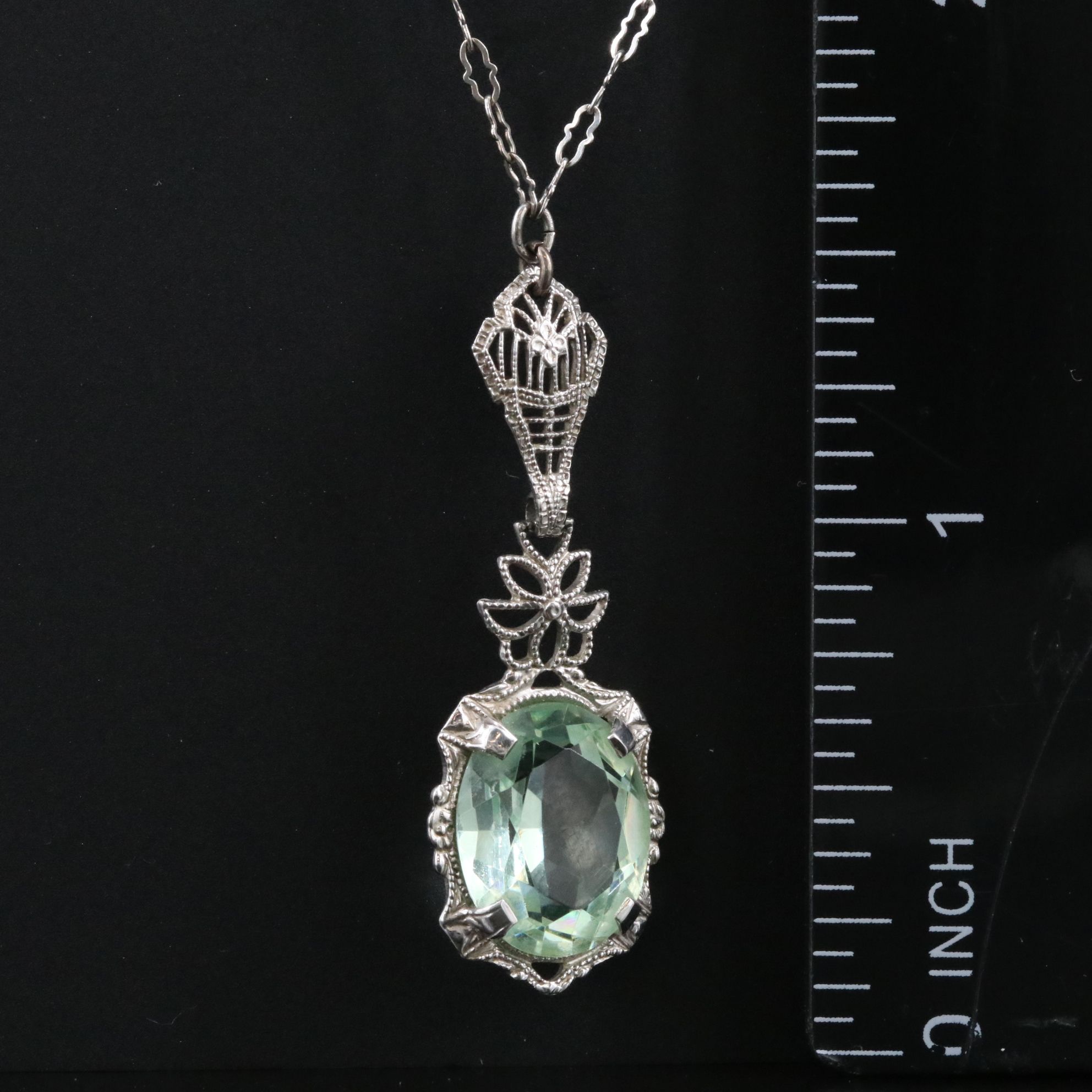 Art Deco 10K Glass Necklace