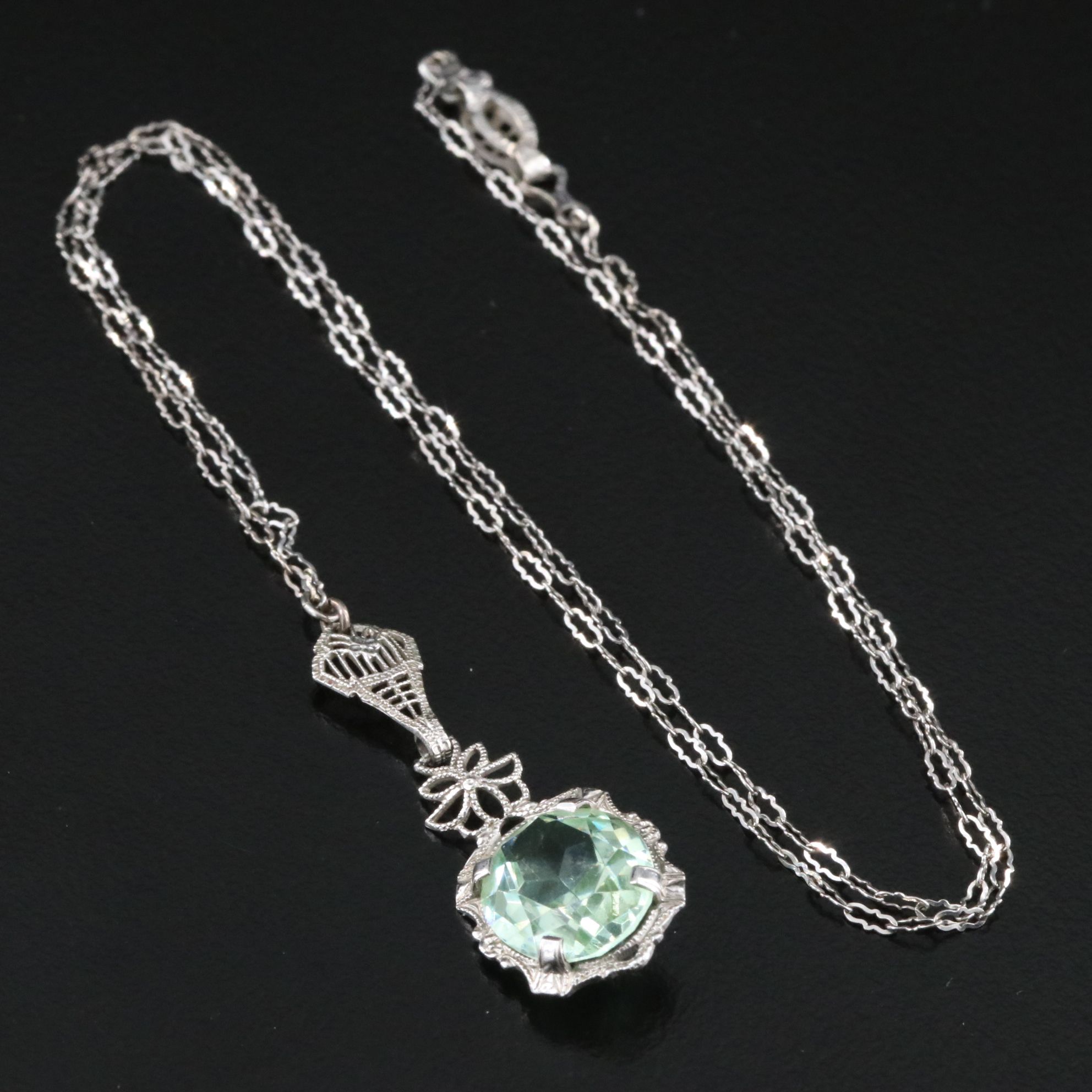 Art Deco 10K Glass Necklace