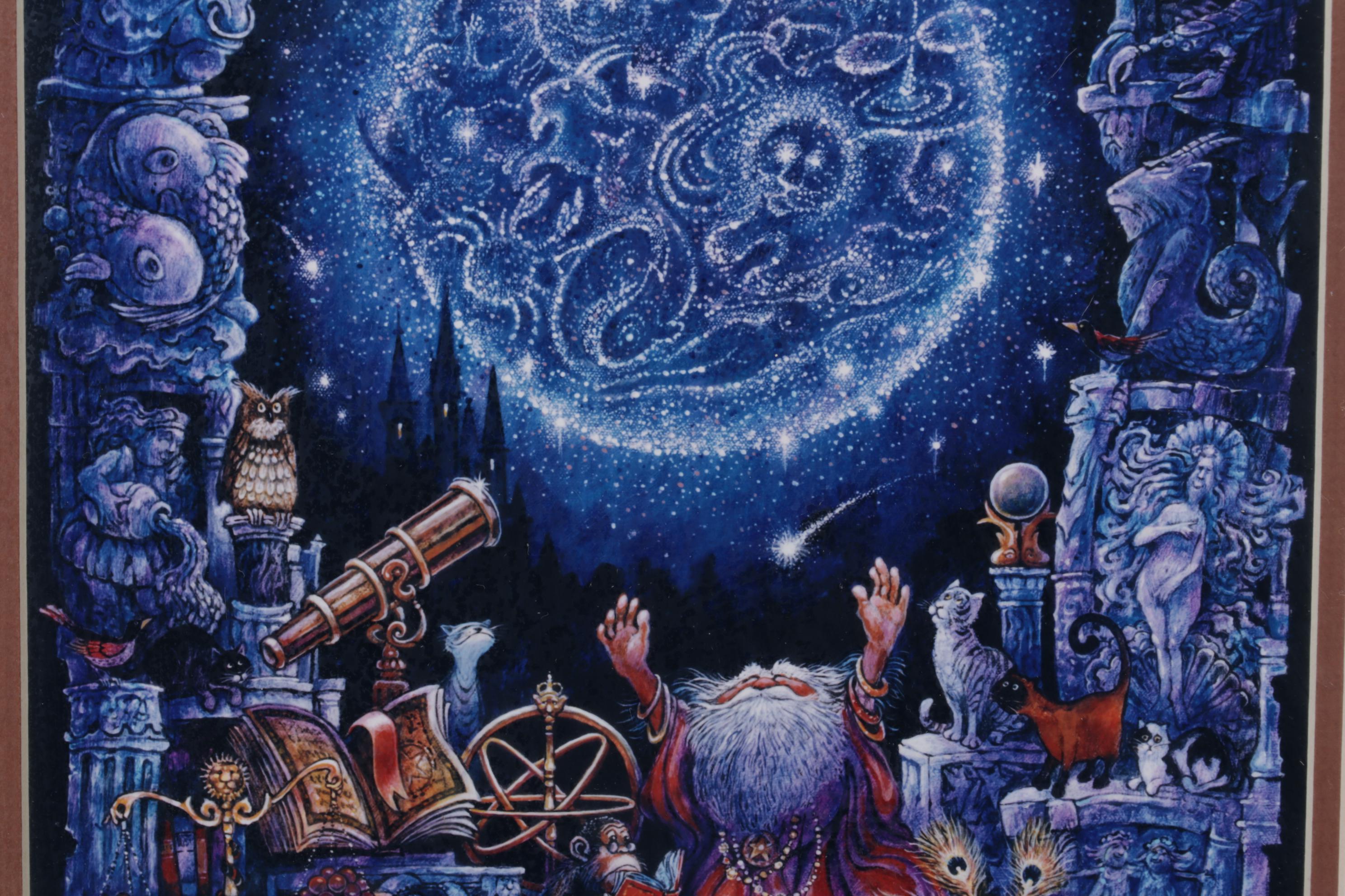 Bill Bell Whimsical Giclée Print "The Astrologer"