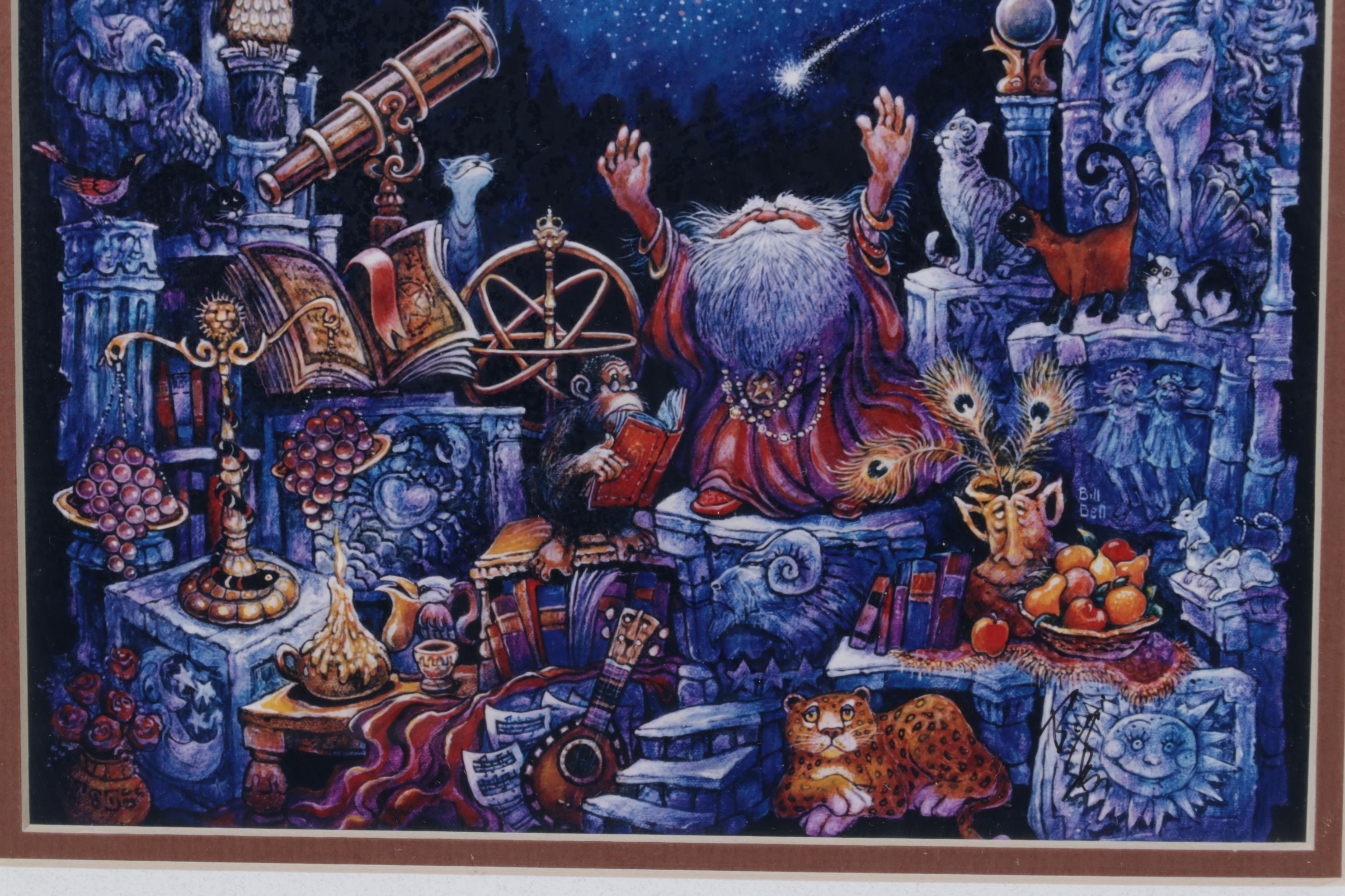 Bill Bell Whimsical Giclée Print "The Astrologer"