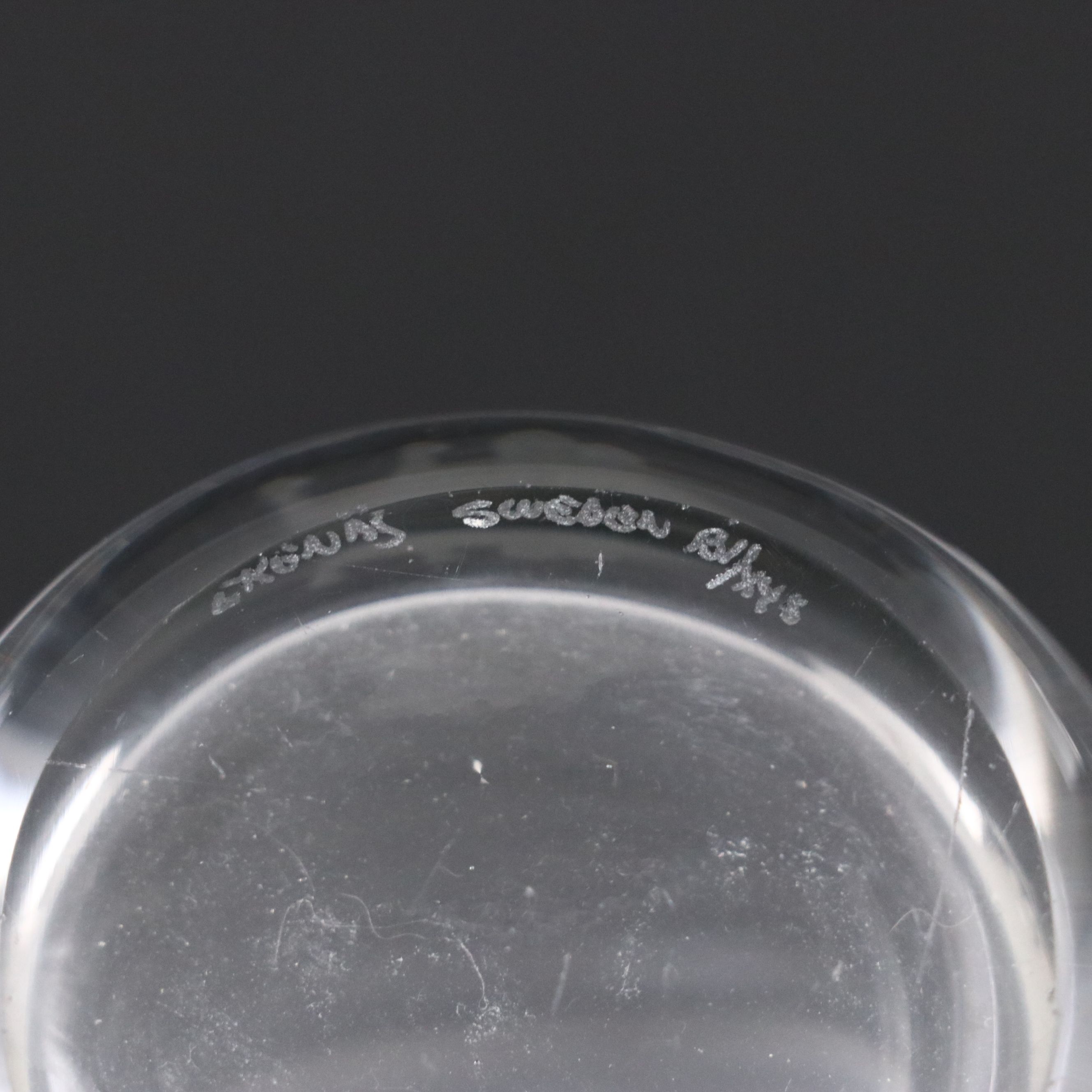 Steuben Art Glass Snail Creamer with Swedish Etched Crystal Vase