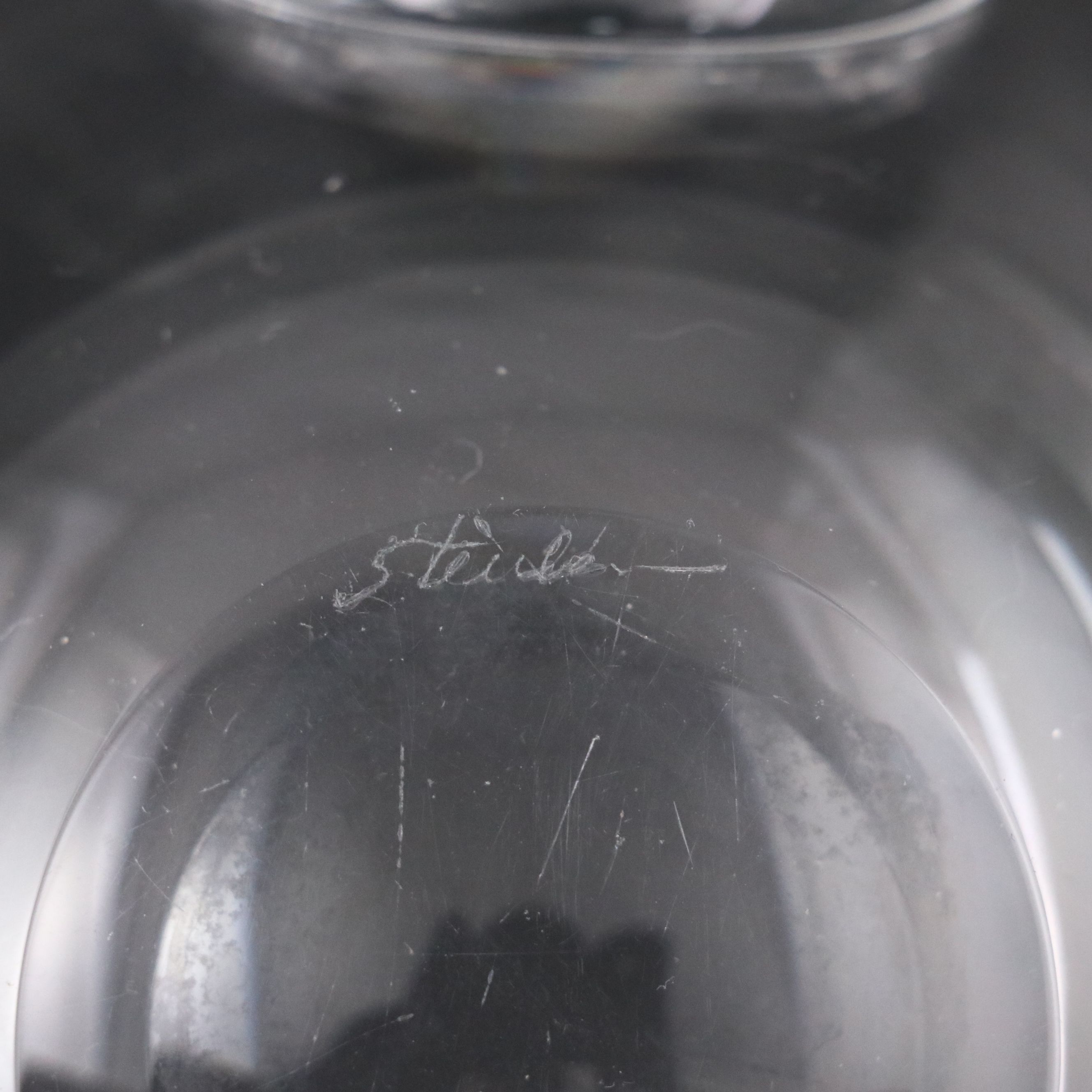 Steuben Art Glass Snail Creamer with Swedish Etched Crystal Vase