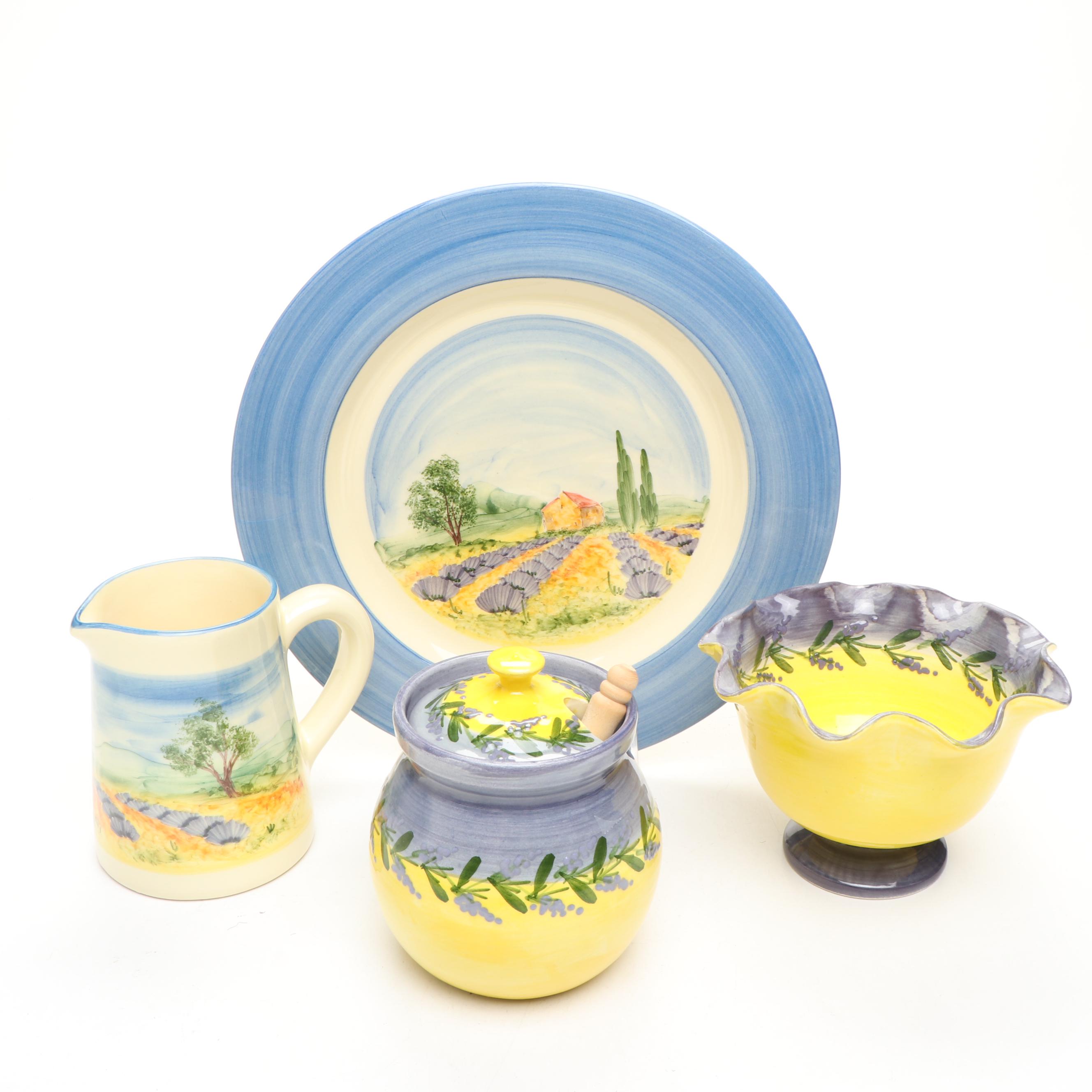 Atelier de Sade Hand-Painted Porcelain Honey Jar, Creamer, and More Tableware