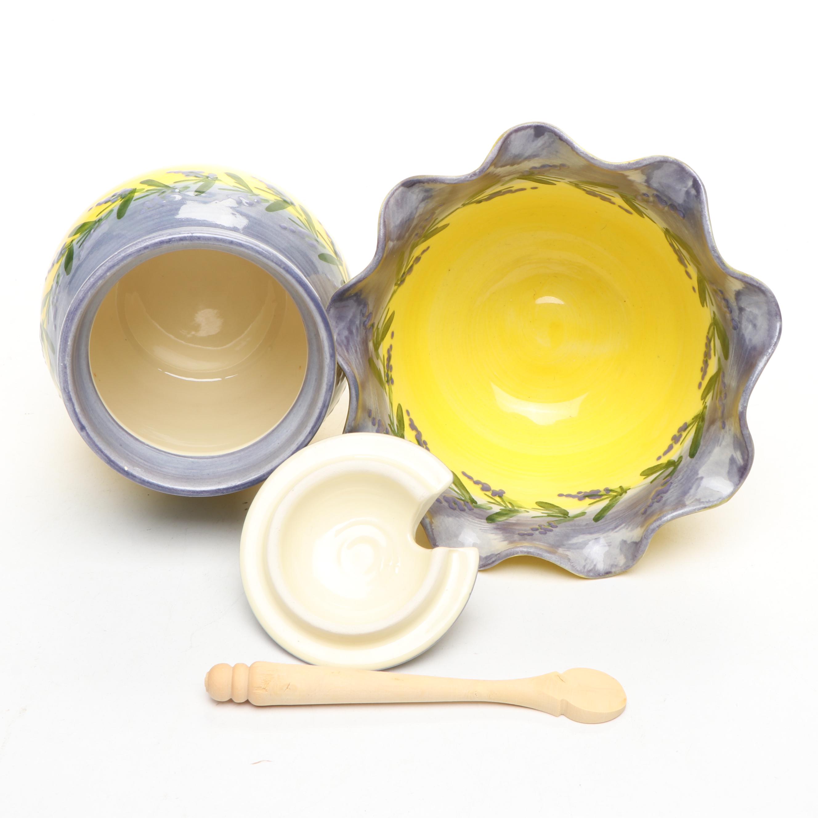 Atelier de Sade Hand-Painted Porcelain Honey Jar, Creamer, and More Tableware