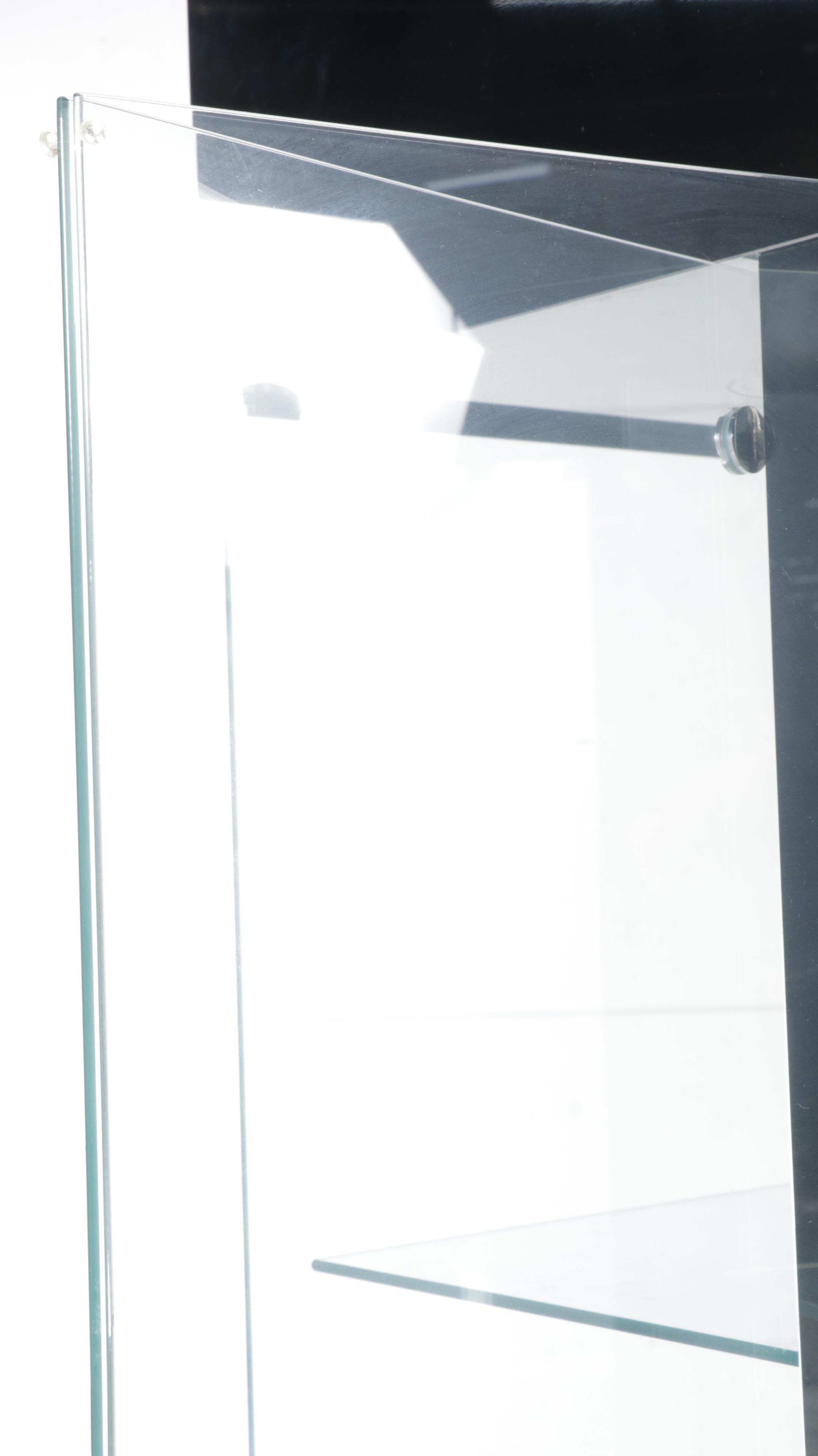 Postmodernist Chrome and Glass Modular Display Unit, Late 20th Century