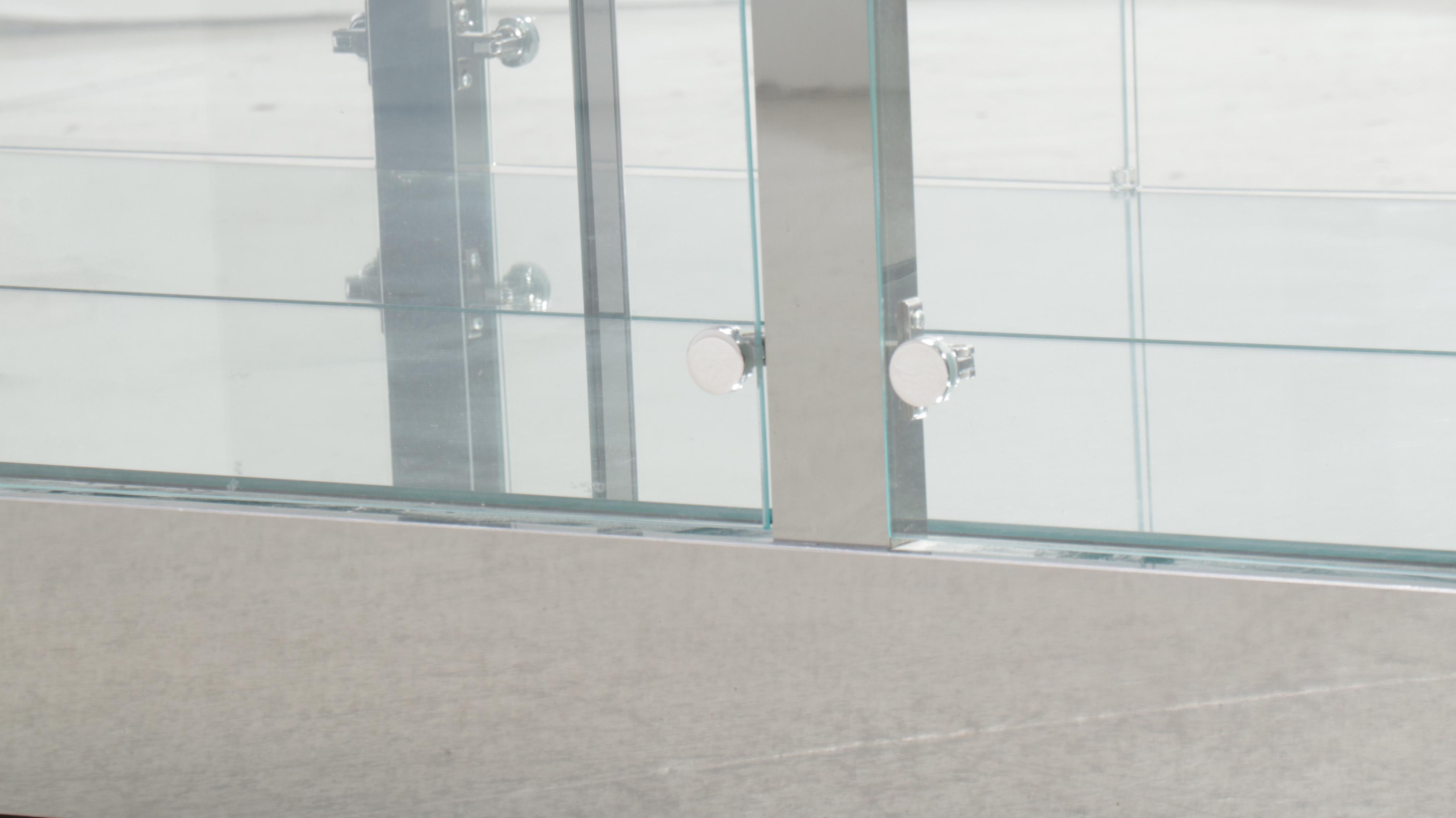 Postmodernist Chrome and Glass Modular Display Unit, Late 20th Century