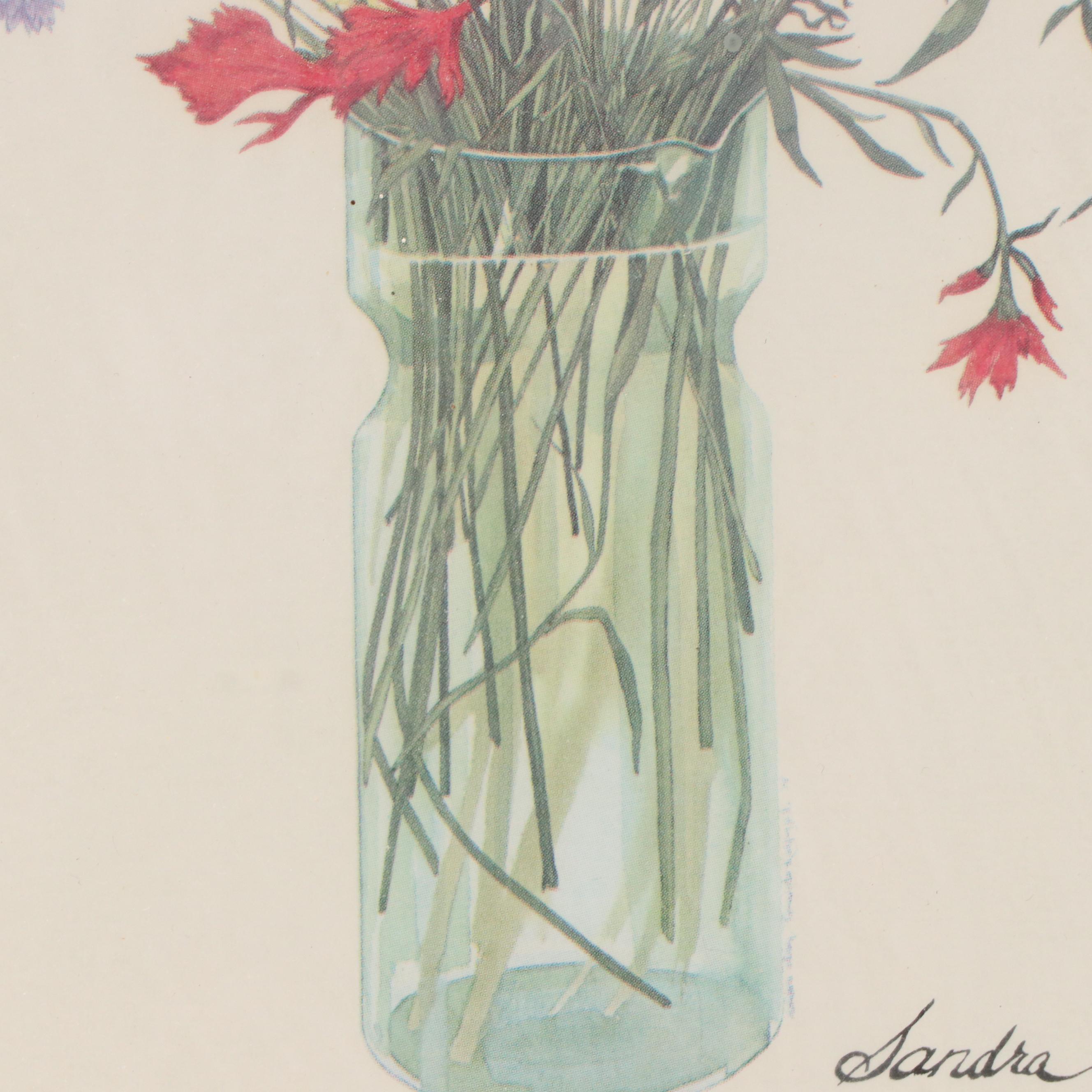 Floral Still Life Offset Lithograph After Sandra Tomella