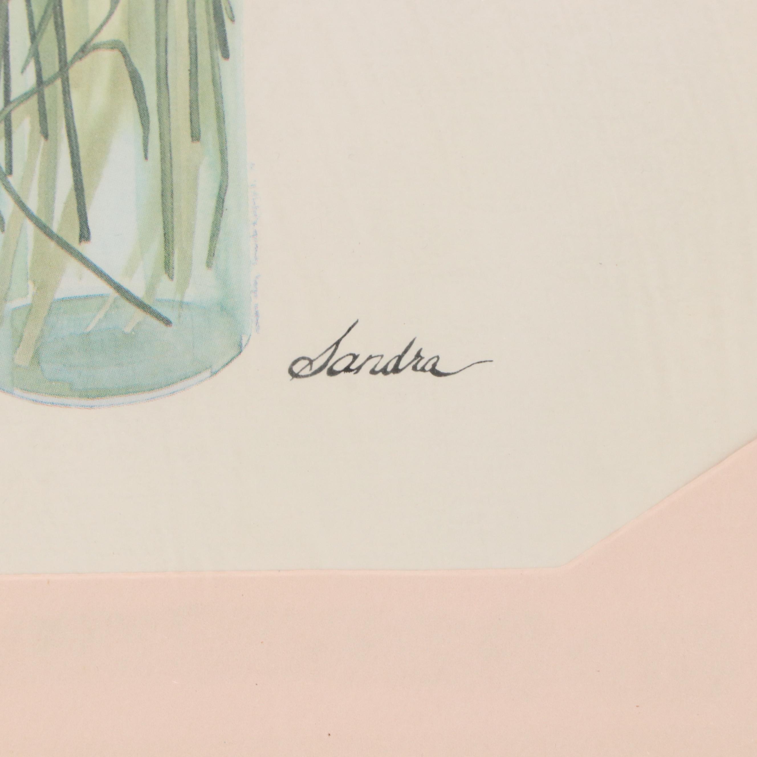 Floral Still Life Offset Lithograph After Sandra Tomella