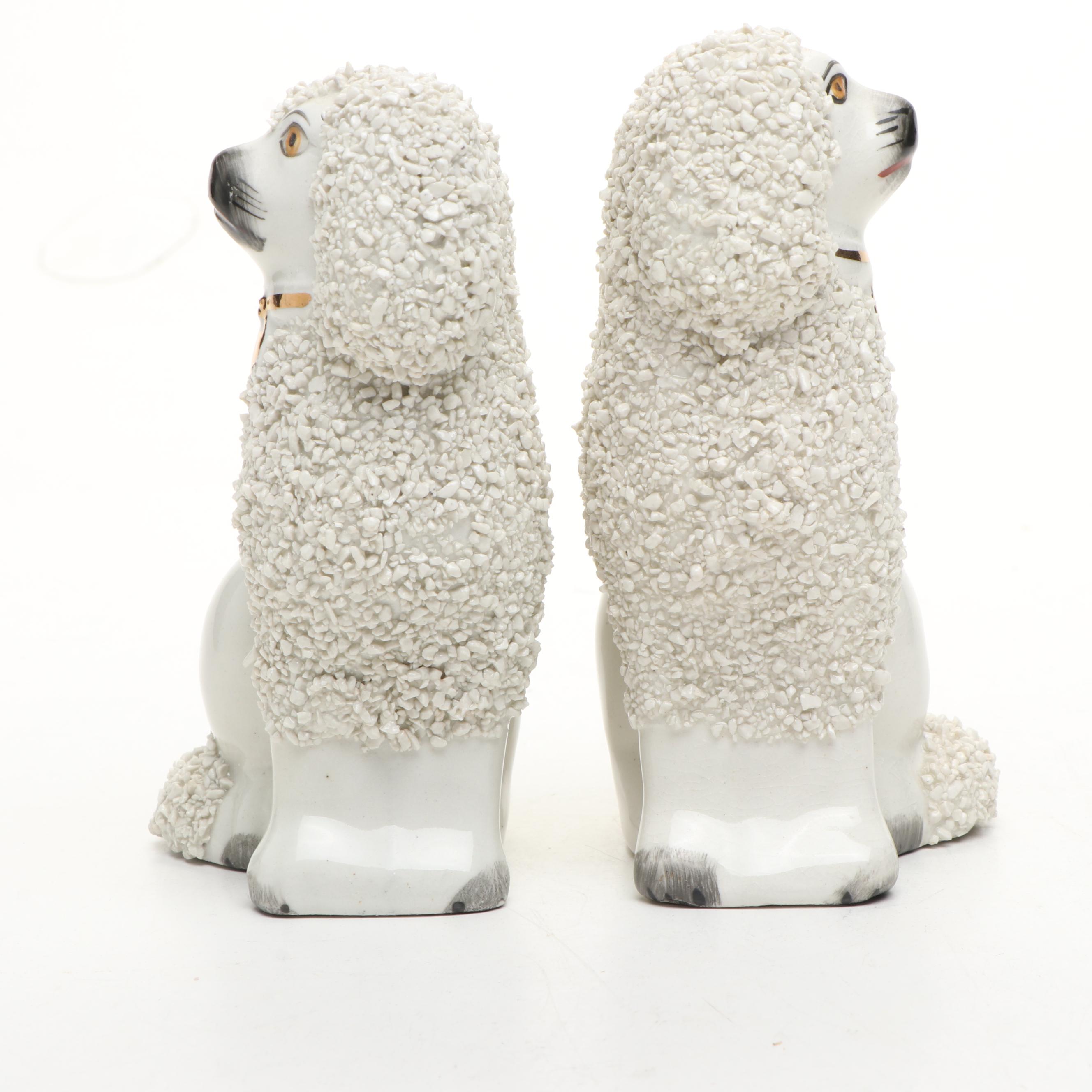 Staffordshire Porcelain Confetti Poodles, Early 20th Century