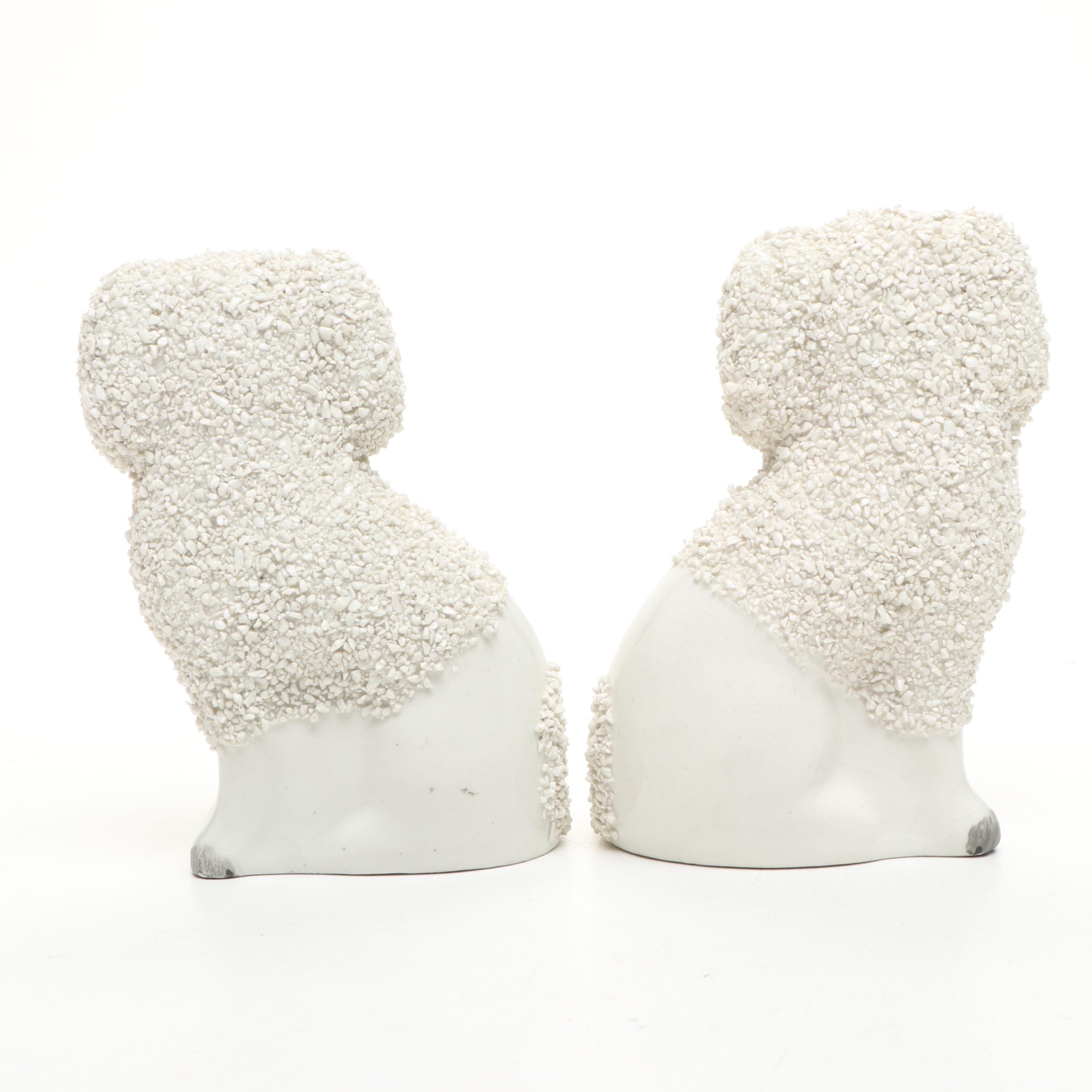 Staffordshire Porcelain Confetti Poodles, Early 20th Century