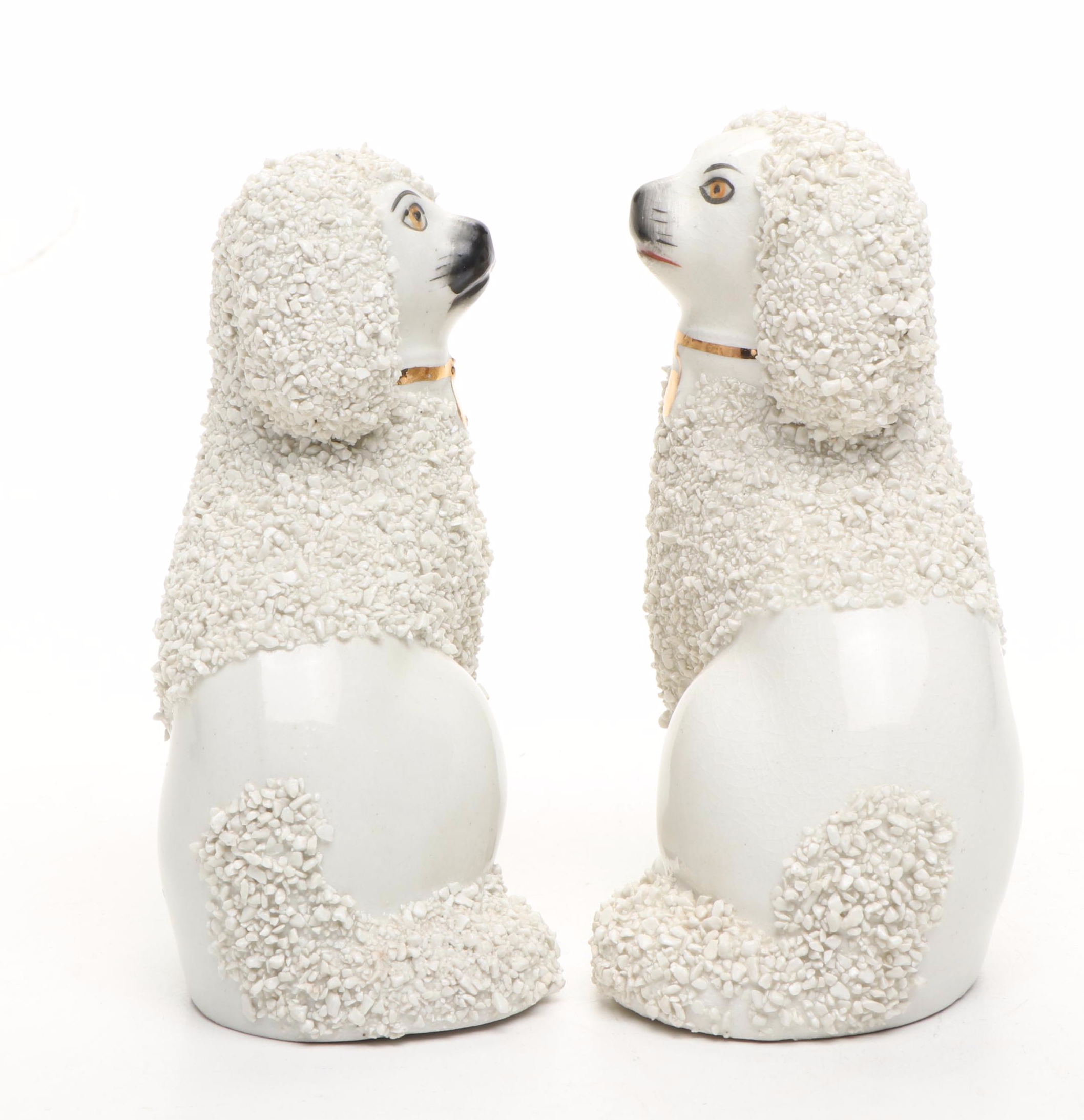 Staffordshire Porcelain Confetti Poodles, Early 20th Century
