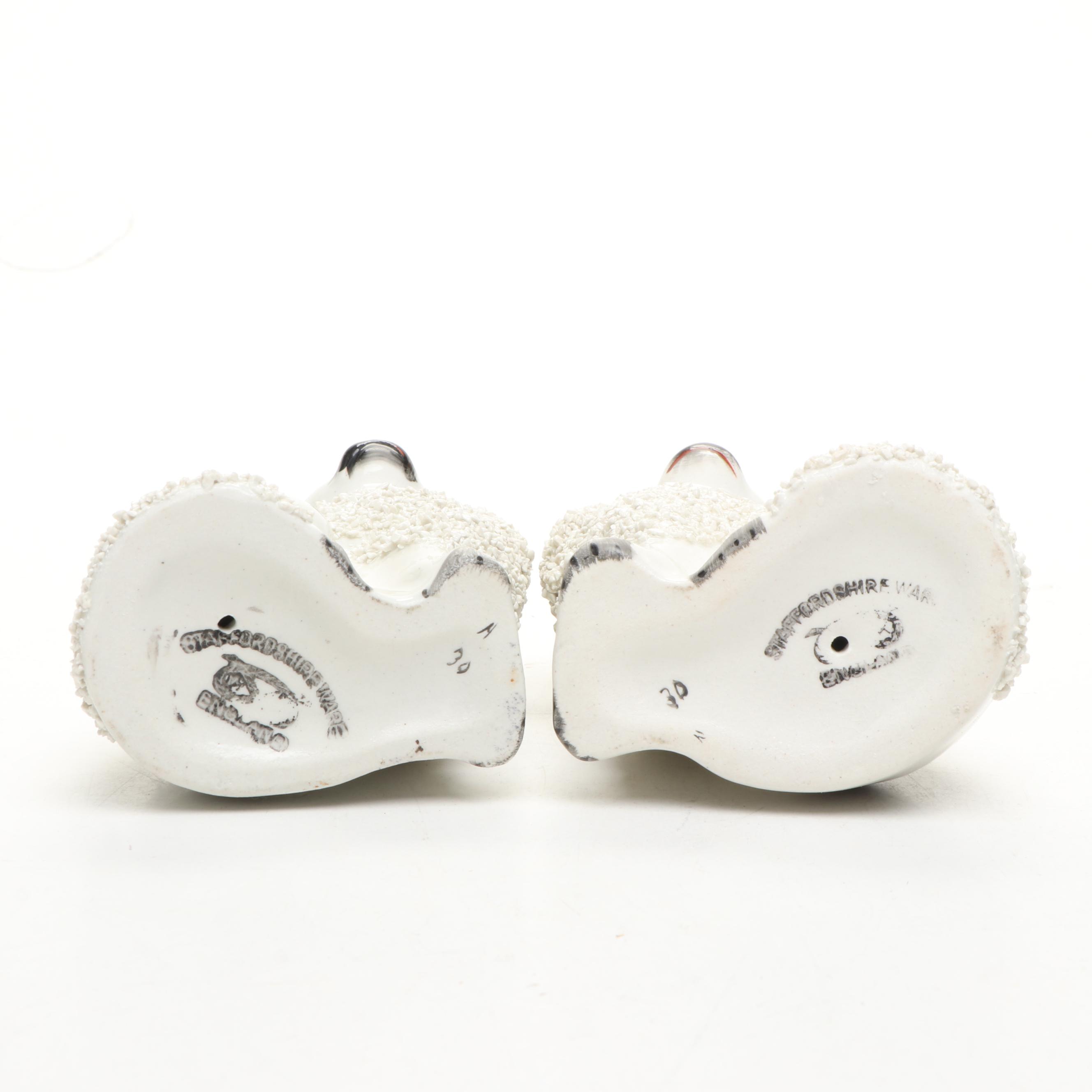 Staffordshire Porcelain Confetti Poodles, Early 20th Century
