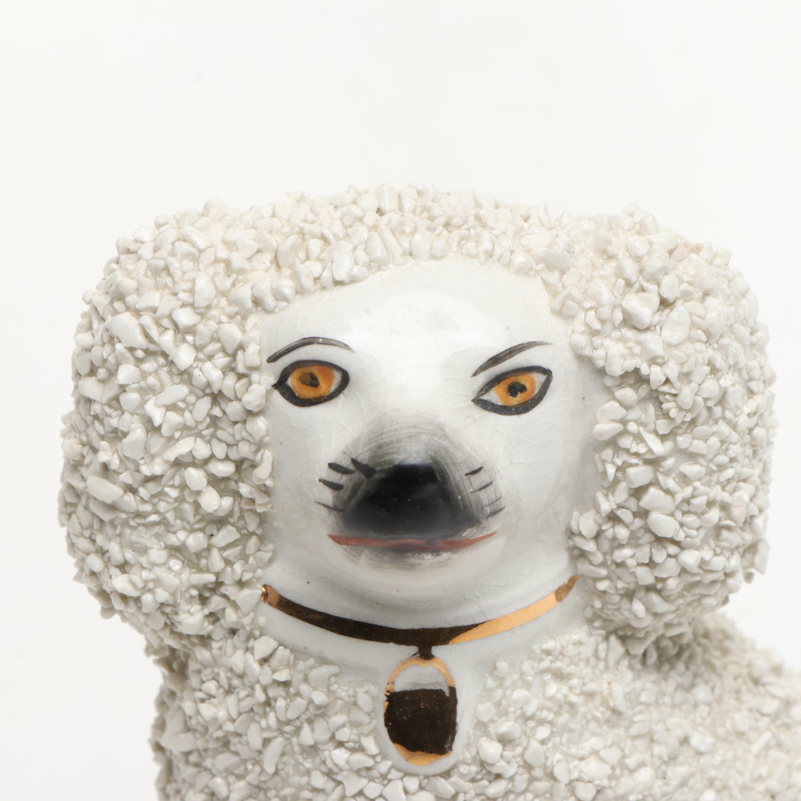 Staffordshire Porcelain Confetti Poodles, Early 20th Century