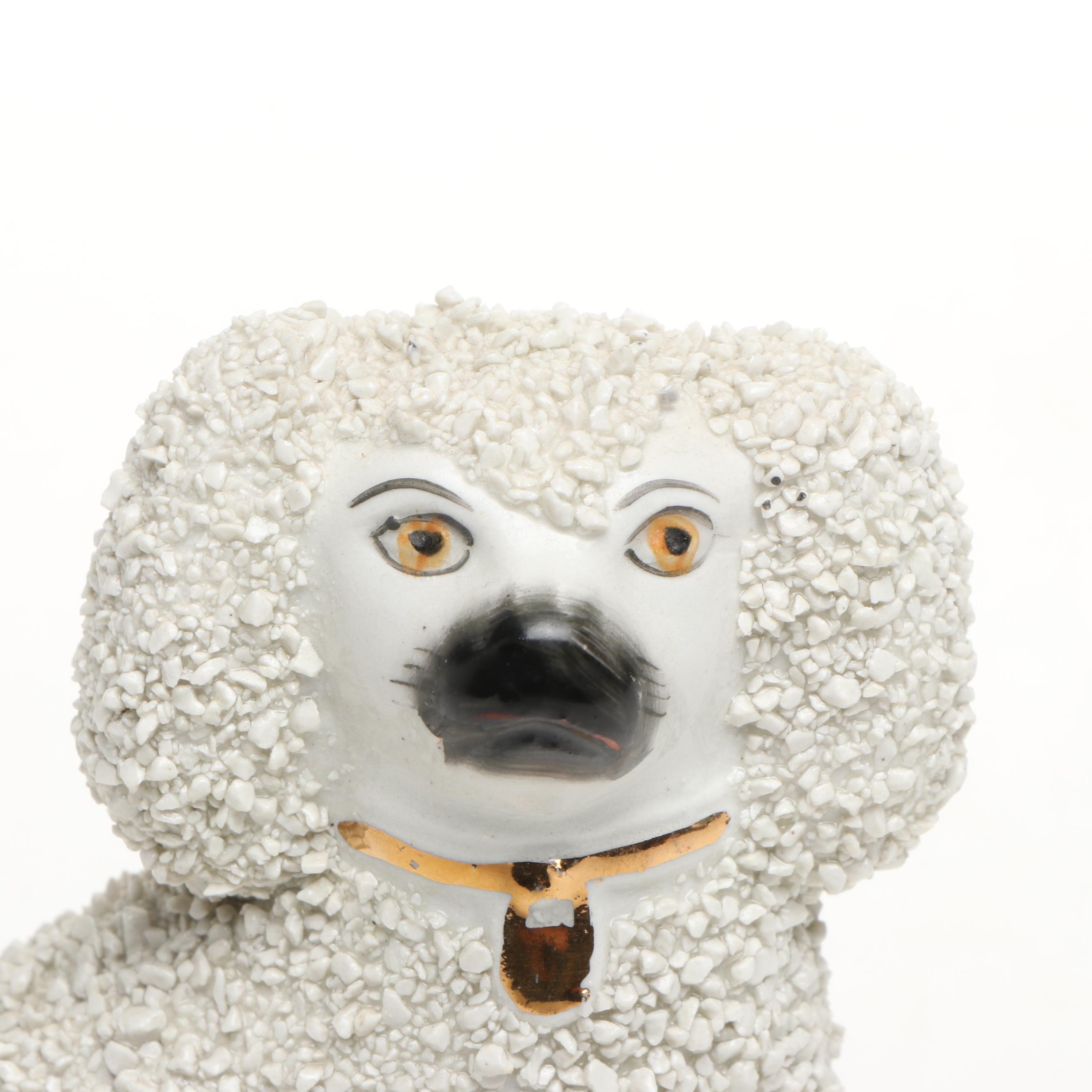 Staffordshire Porcelain Confetti Poodles, Early 20th Century