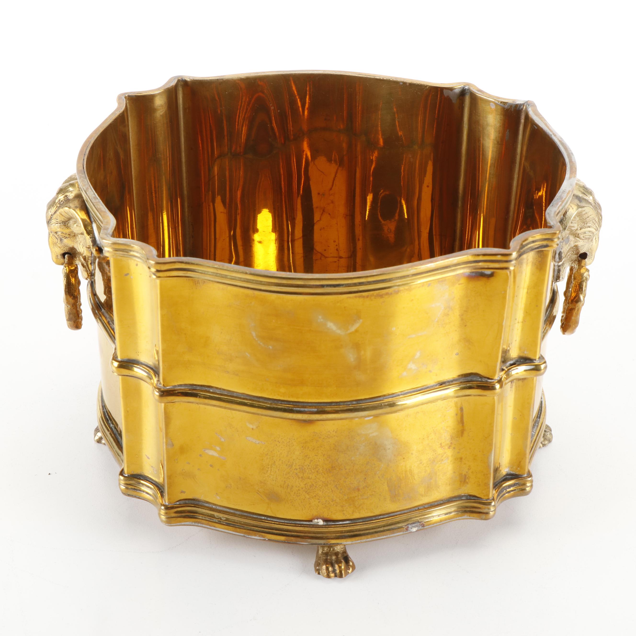 Mottahedeh Brass Swan Candlesticks with Cachetpot and Other Figurines